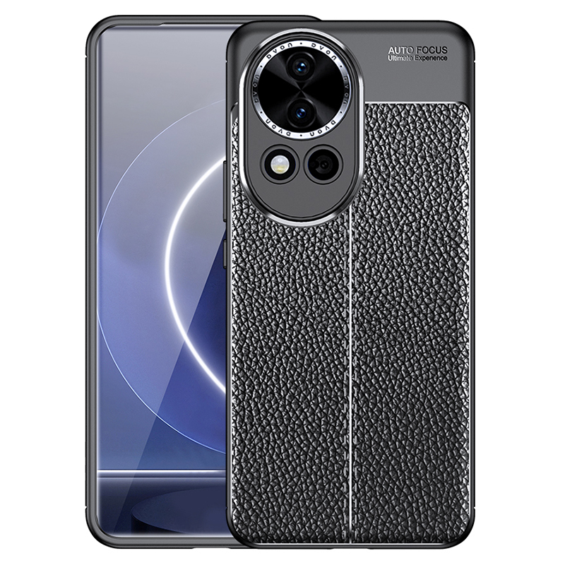 

Für Huawei Nova 12 5G Mobilfunkkoffer Schockabsorbing Litchi Textur TPU -abdeckung - Schwarz, Huawei nova 12 5G