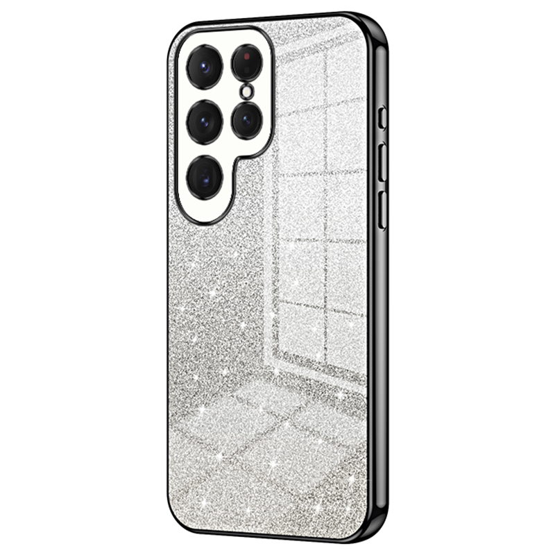 

Für Samsung Galaxy S24 Ultra TPU -hülle Präziser Ausschnitt Glitzer -design Telefon Zurück -deckung - Schwarz, Galaxy S24 Ultra