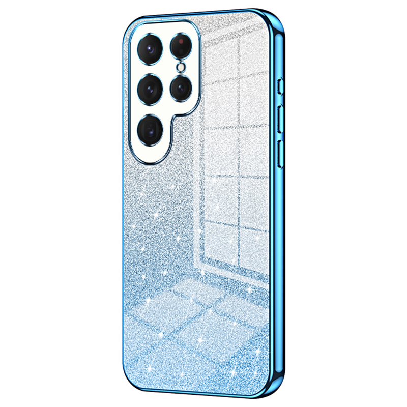 

Für Samsung Galaxy S24 Ultra TPU -hülle Präziser Ausschnitt Glitzer -design Telefon Zurück -deckung - Blau, Galaxy S24 Ultra