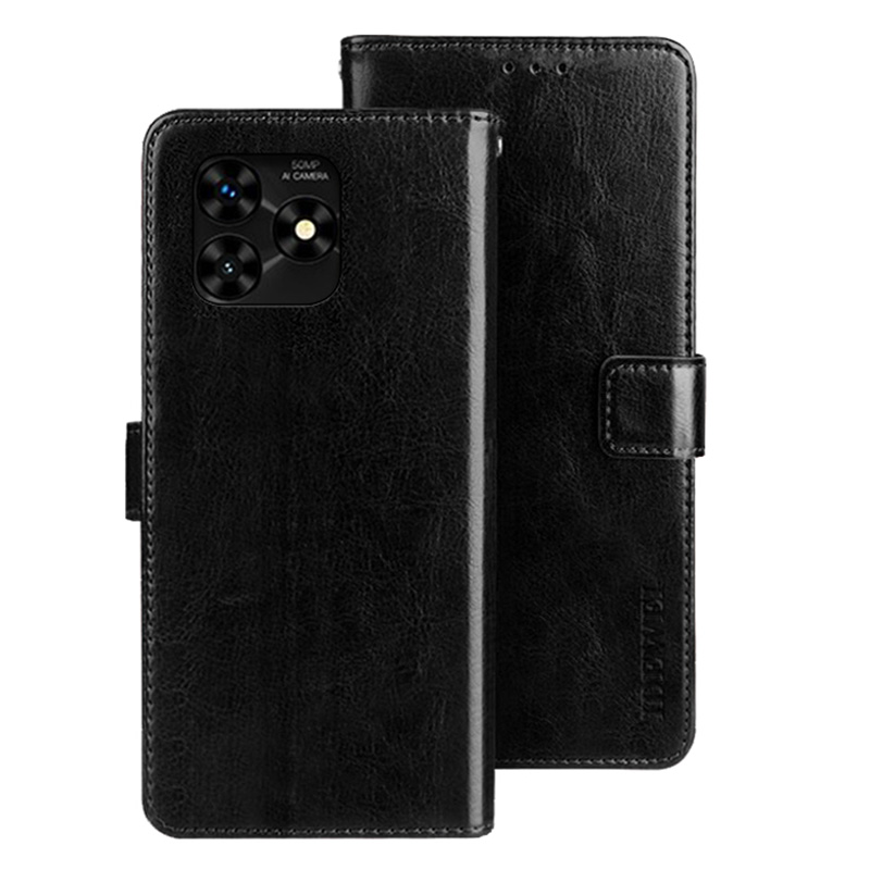 

IDEWEI Für Umiidigi G5 Case Crazische Pferdetextur Schocksicherheit Brieftasche Telefonschutz - Schwarz, Umidigi G5