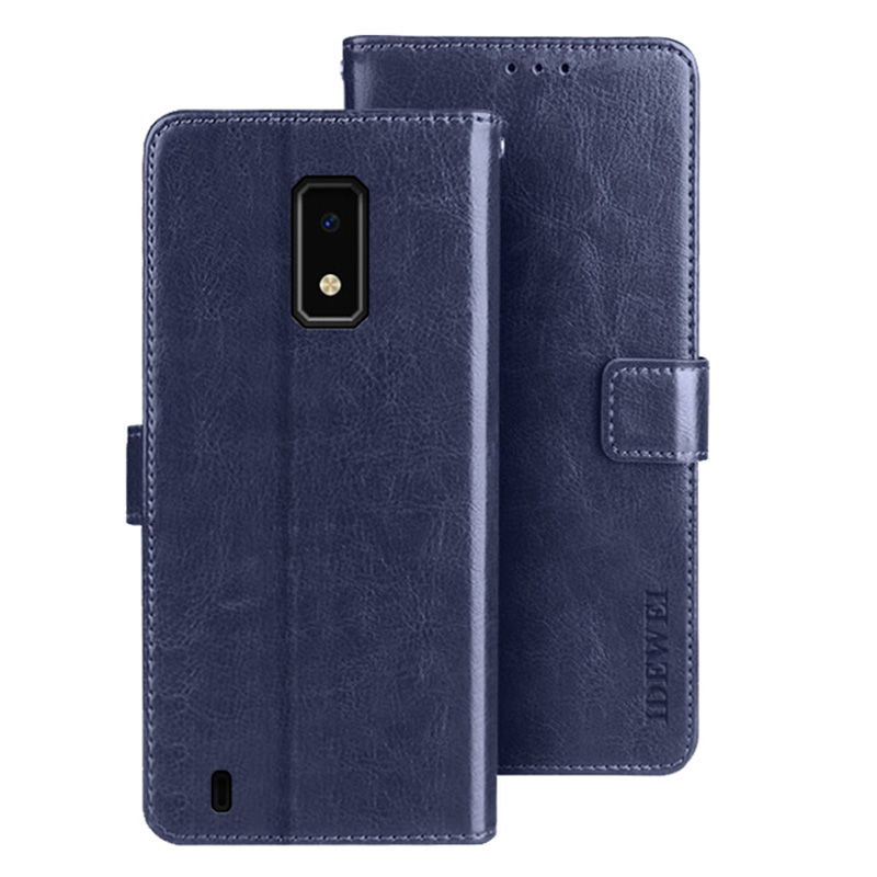 

IDEWEI Für BLU View 4 Hülle Anti-kratzer-pu-lederständer Handy-handy-shell - Dunkelblau, BLU View 4