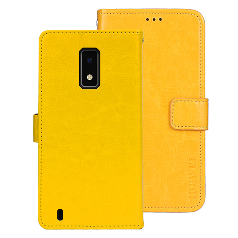

IDEWEI Für BLU View 4 Hülle Anti-kratzer-pu-lederständer Handy-handy-shell - Gelb, BLU View 4