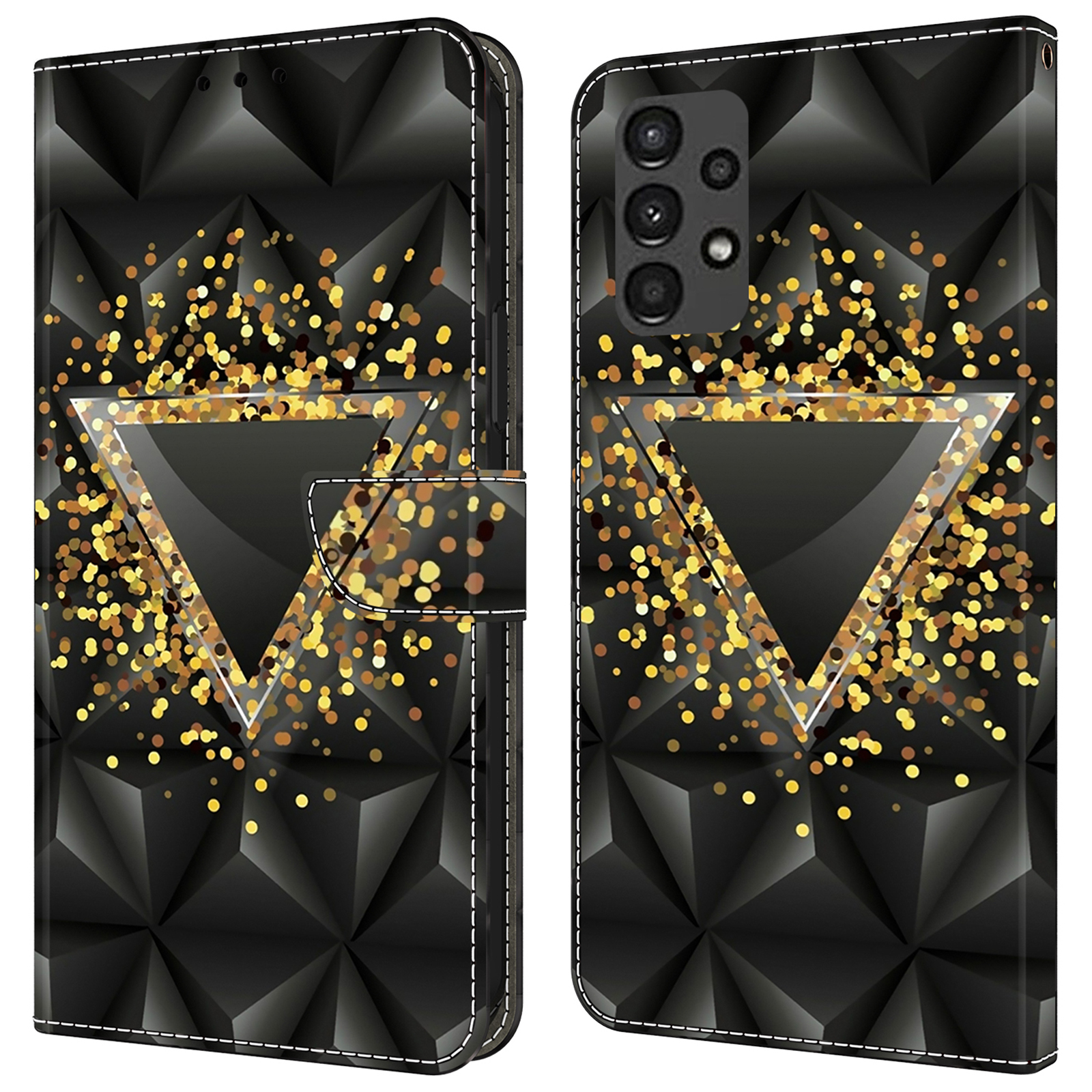 For Samsung Galaxy A13 5G / A13 4G Wallet Case Pattern Print Leather Phone Cover Mobile Accessories   - Rhombus
