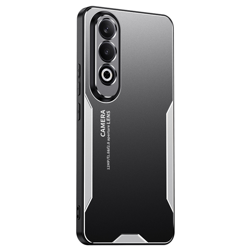 For Oppo K12 Case Anti-Drop Aluminum Alloy+PC+TPU Mobile Phone Cover - Silver