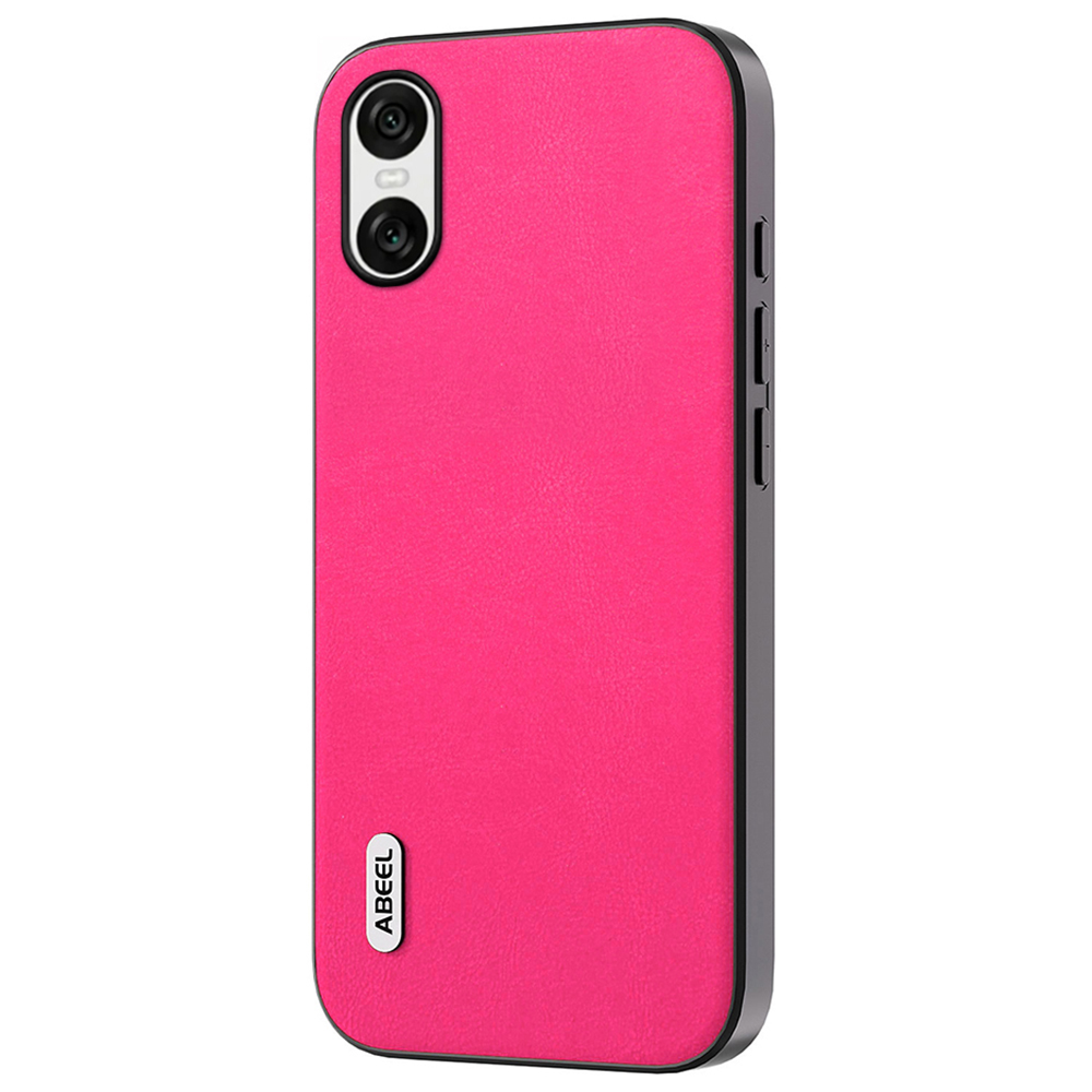 ABEEL For Sony Xperia 10 VI Anti-Fall Phone Case Textured Leather Coated PC+TPU Cover - Rose
