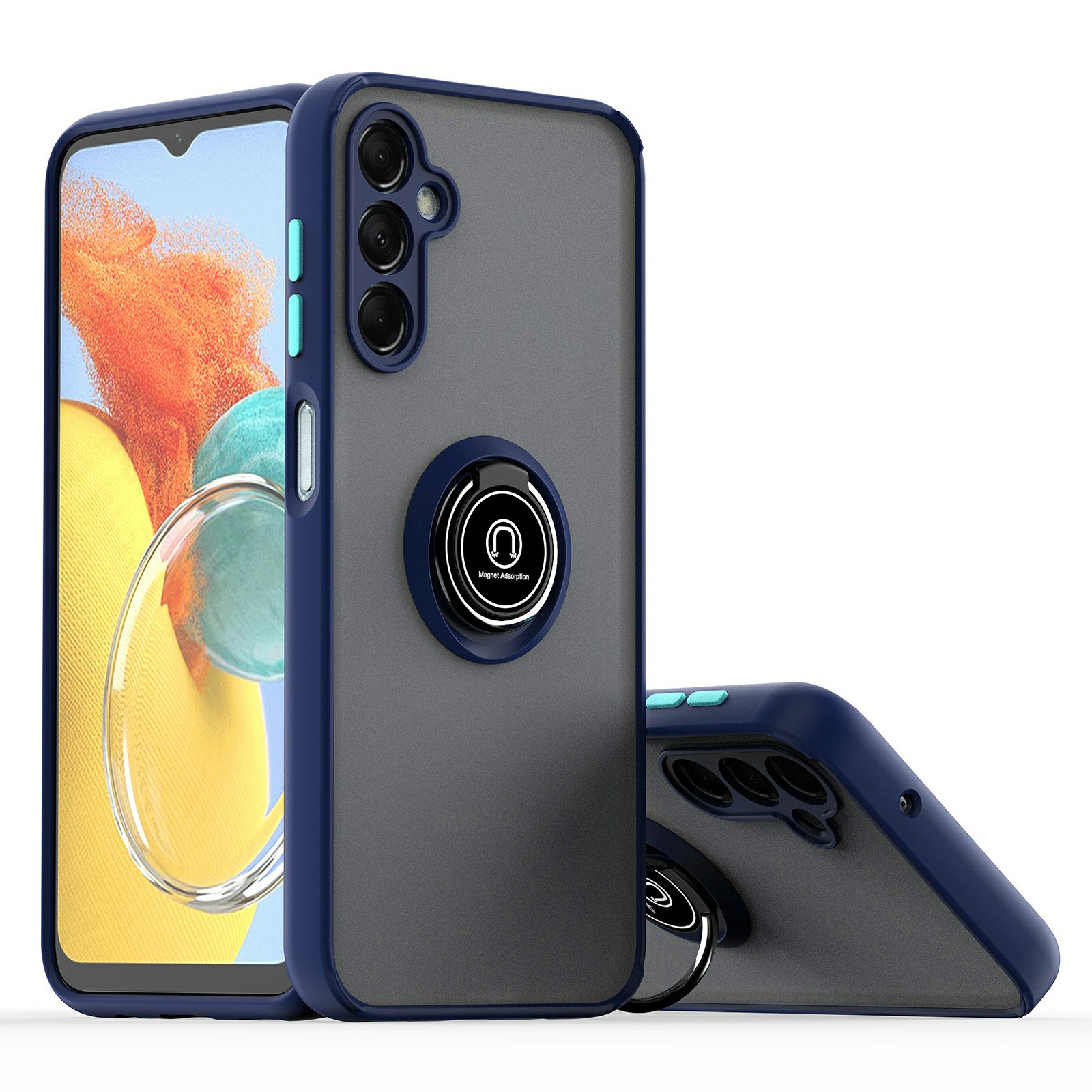 For Samsung Galaxy A15 4G / A15 5G Case PC + TPU Kickstand Phone Cover - Sapphire / Sky Blue