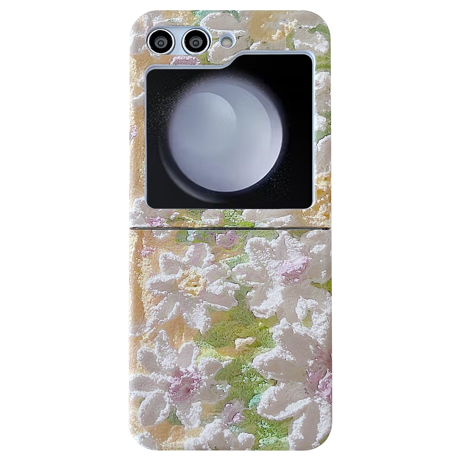 For Samsung Galaxy Z Flip5 5G Oil Painting Flowers Hard PC Case Dop Proof Folding Phone Cover