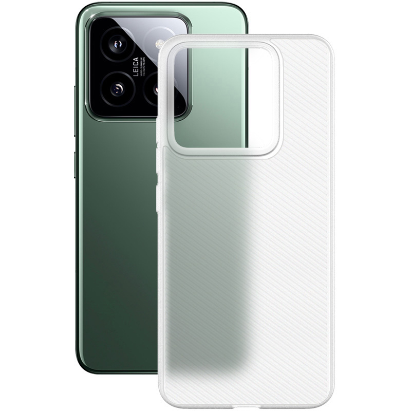 IMAK For Xiaomi 14 Case 0.7mm Ultra Thin Ripple Texture PP Phone Cover - Transparent White