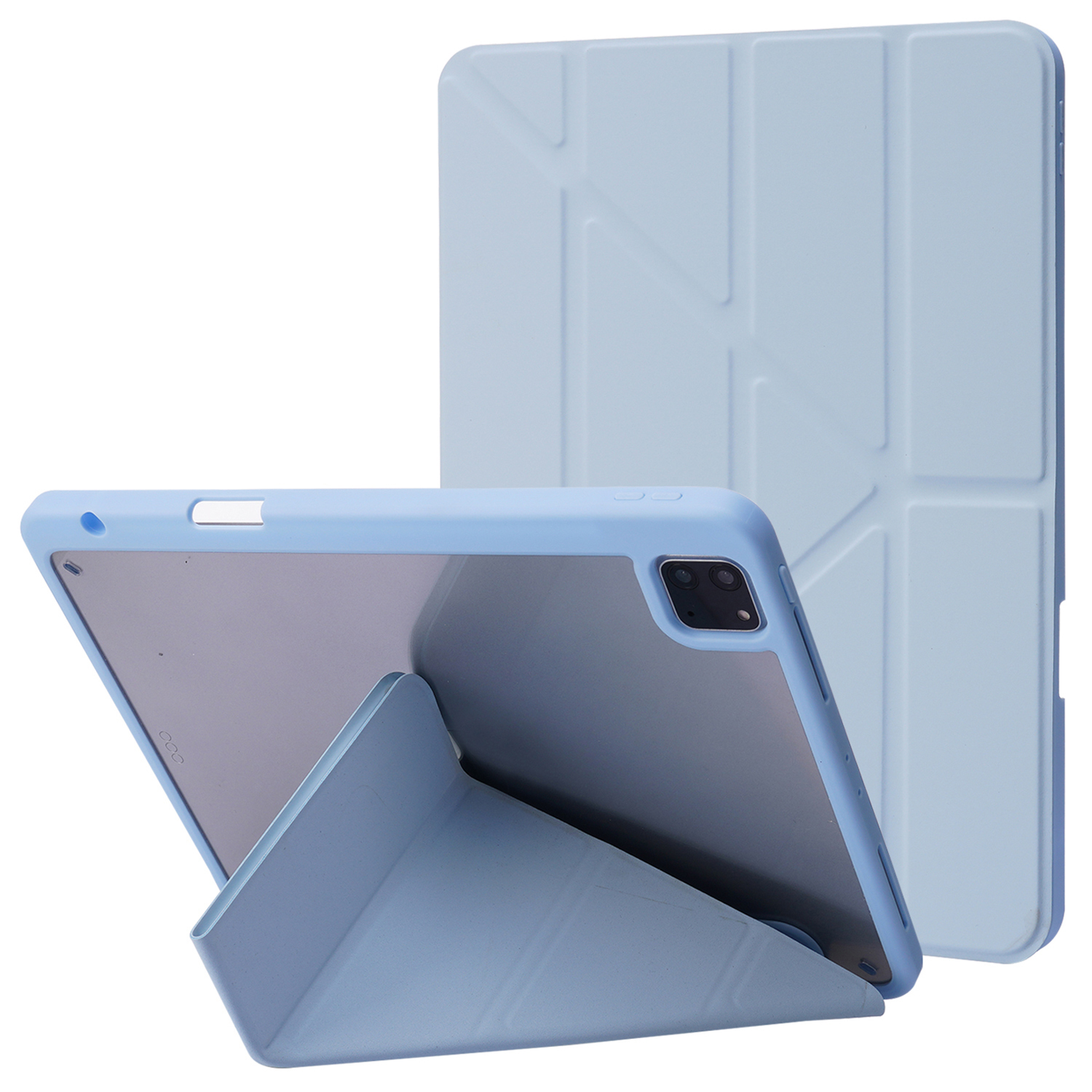 For iPad Pro 13 (2025) / 13 (2024) Case Origami Stand Leather Tablet Cover with Auto Wake / Sleep -  Baby Blue
