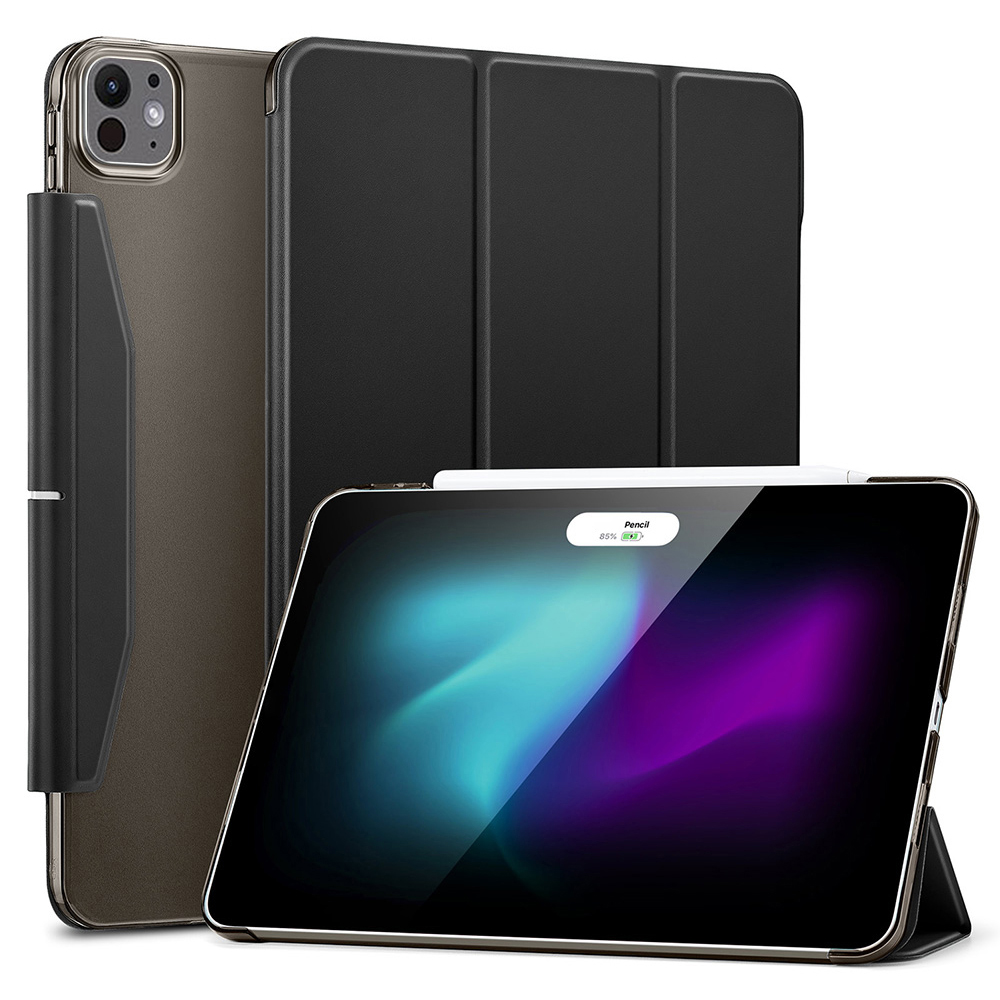 ESR Ascend Trifold Series for iPad Pro 11 (2025) / 11 (2024) Leather Case Trifold Stand Auto Wake / Sleep Cover - Frosted Black