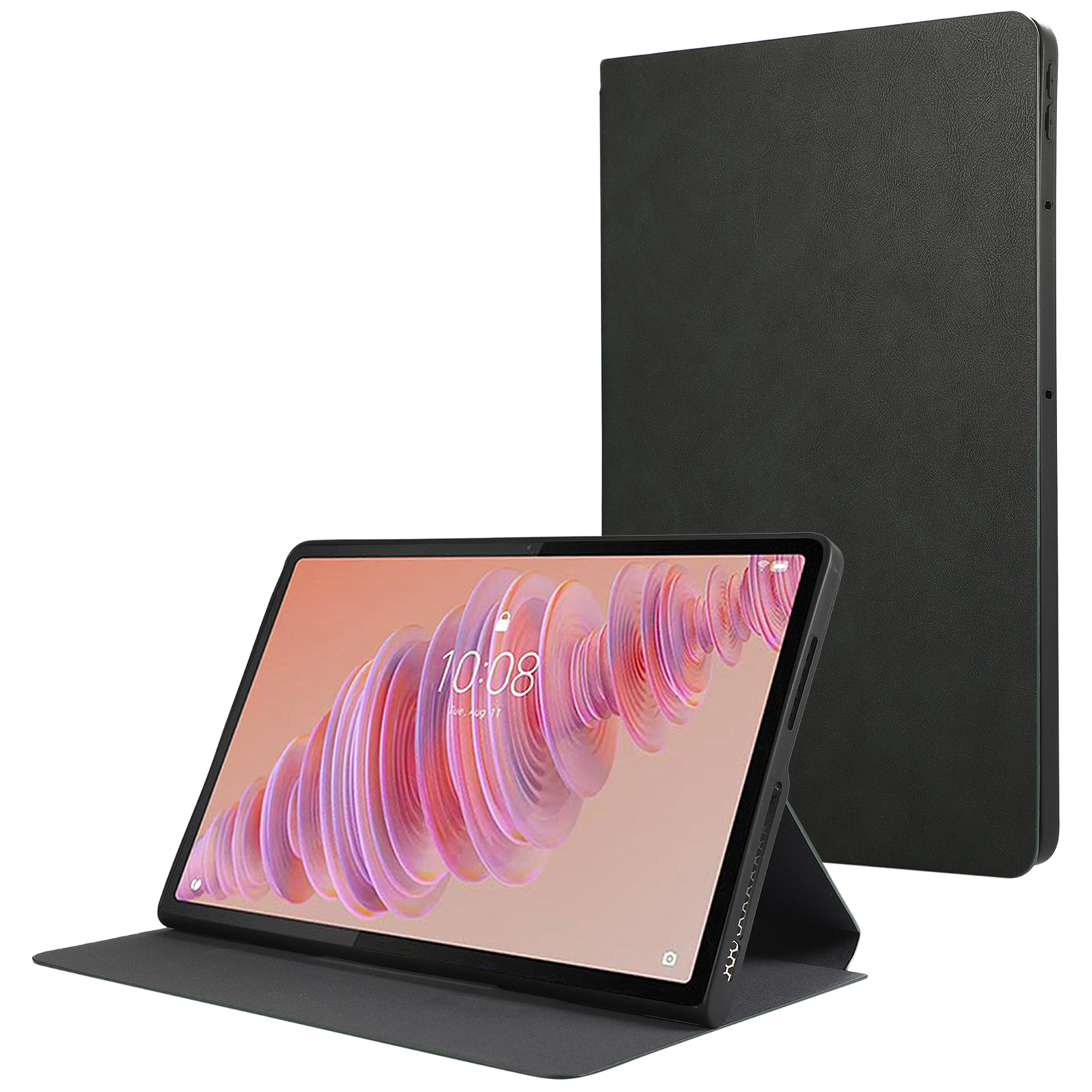 For Lenovo Tab Plus Shockproof Case PU Leather Tablet Cover with Stand - Green
