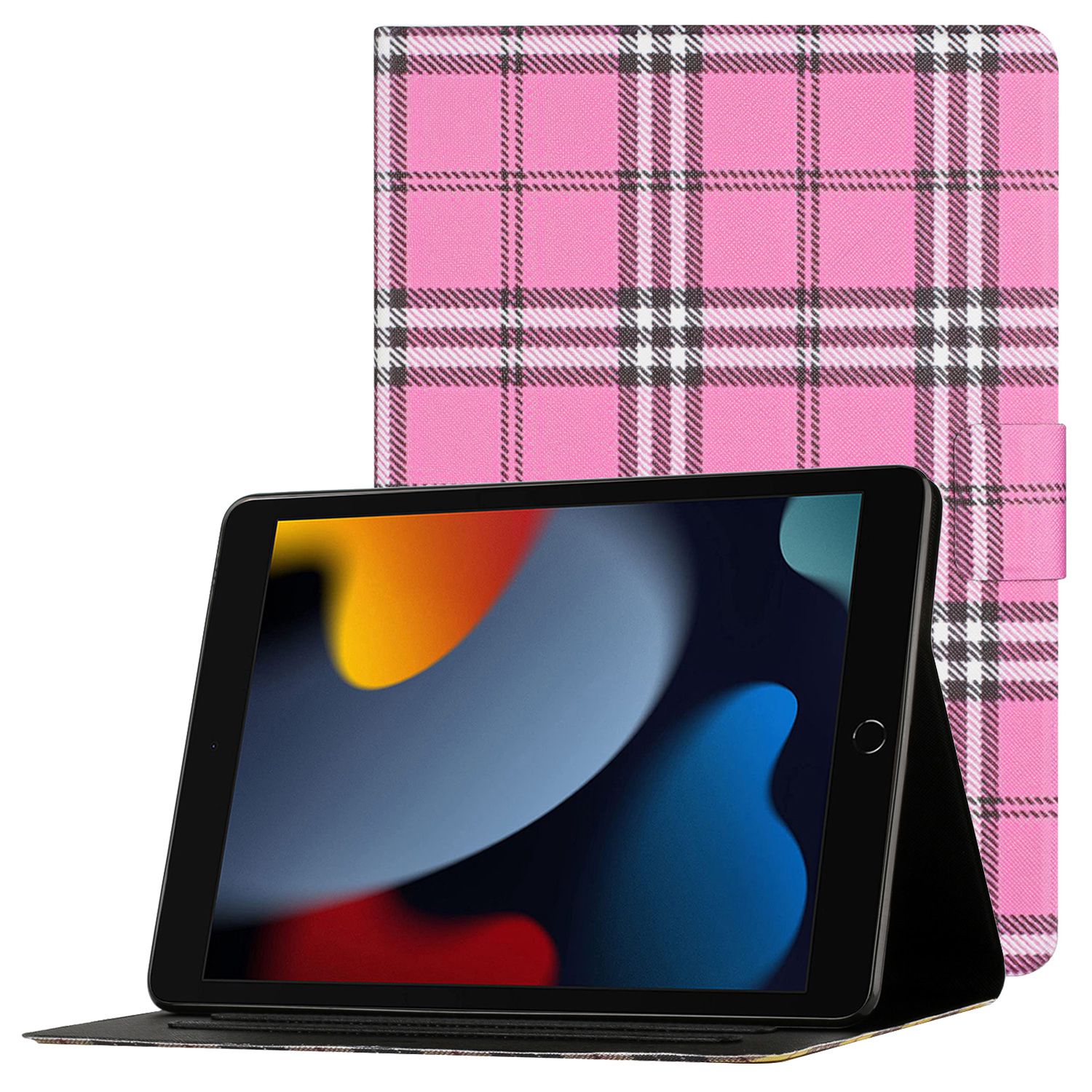 

For iPad 10.2 (2021)/(2020)/(2019)/iPad Pro 10.5-inch (2017) Pattern Printing PU Leather Auto Wake/Sleep Tablet Case with Card Holder Stand - Rose, iPad 10.2 (2021)