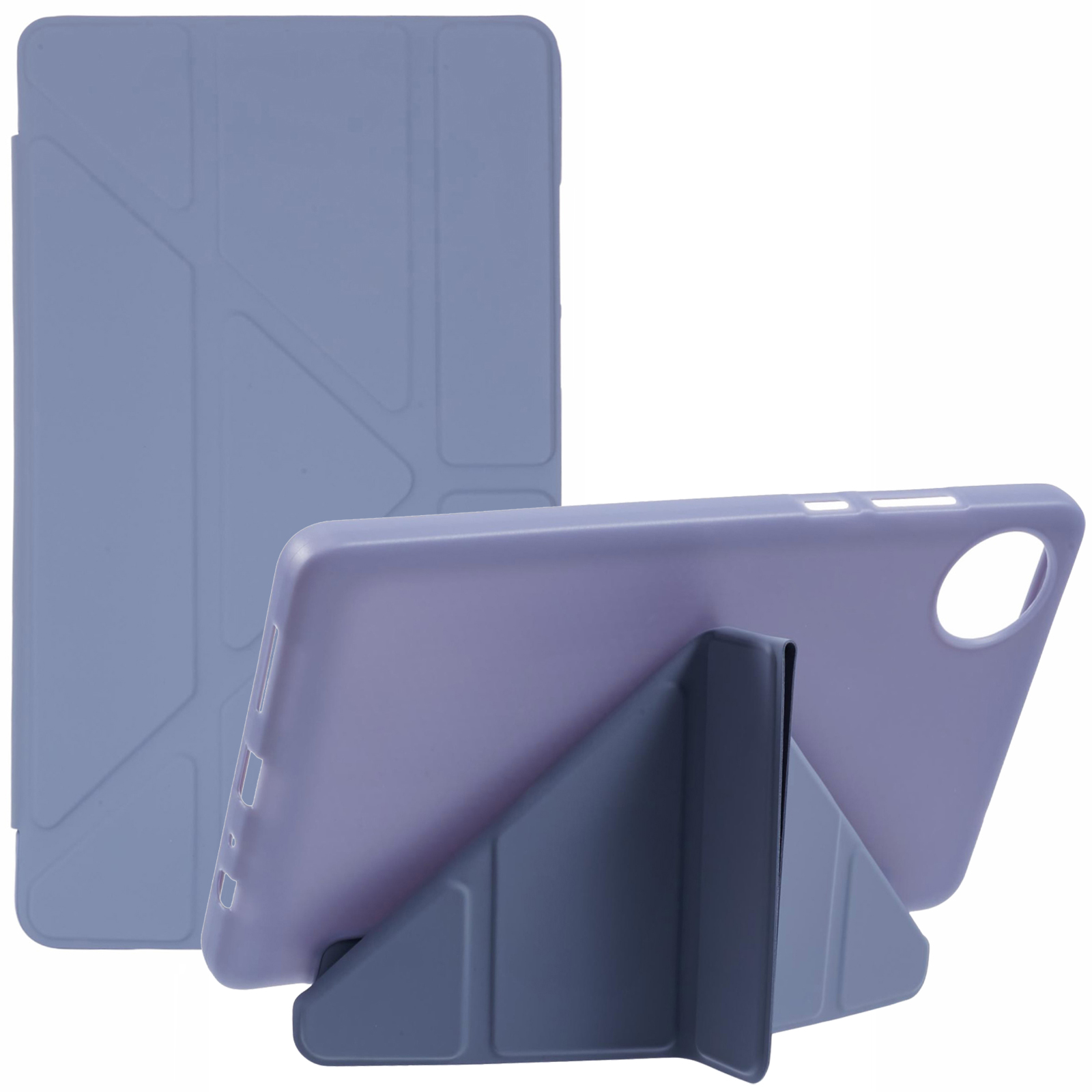 For Xiaomi Redmi Pad SE 4G 8.7 inch Case PU Leather+Silicone Origami Stand Protective Cover - Lavender Purple