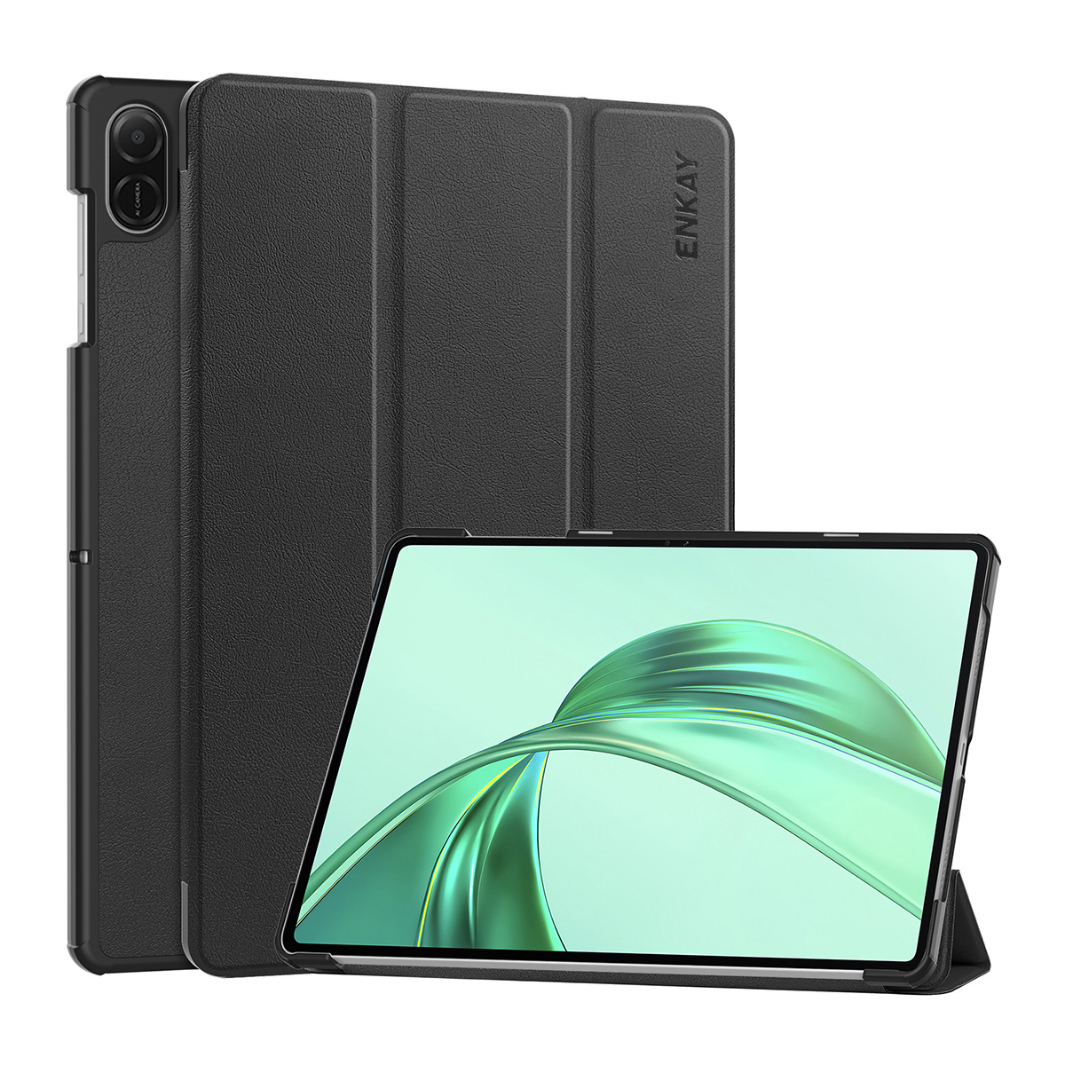 ENKAY HAT PRINCE For Honor Pad X8a Trifold Stand Cover   PU Leather+PC Tablet Case - Black