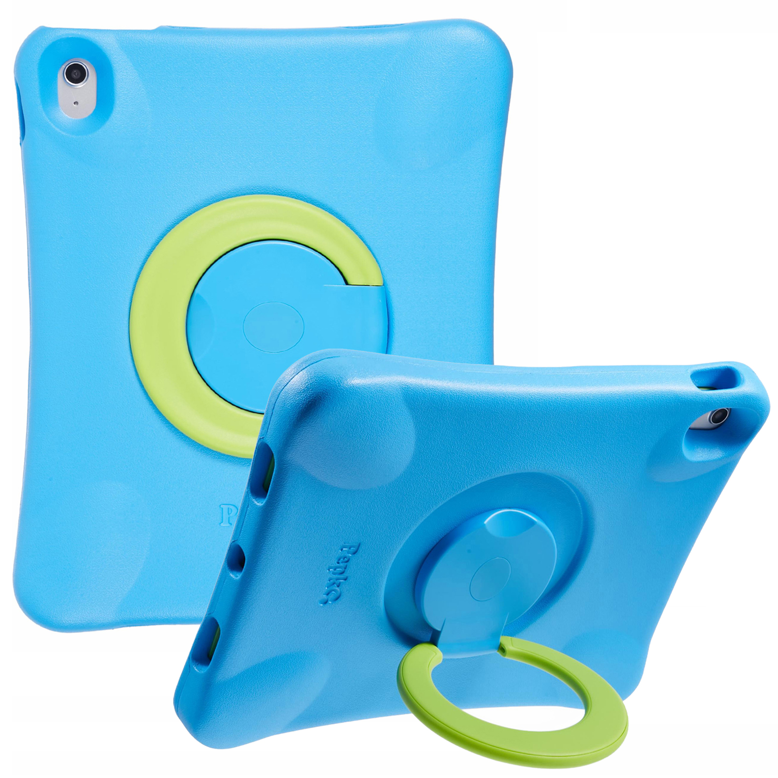 PEPKOO For iPad Air 13 (2026) / (2025) / (2024) Shockproof Tablet Case 360-Degree Rotatable PC Kickstand EVA Protective Cover - Blue / Green