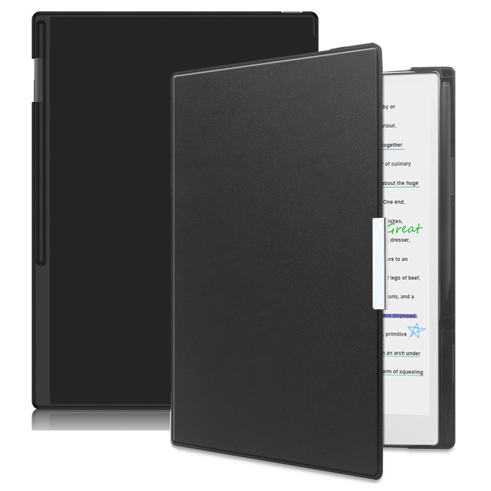 For Remarkable Paper Pro Case PC+PU Leather Tablet Cover with Pen Holder Auto Wake  /  Sleep - Black
