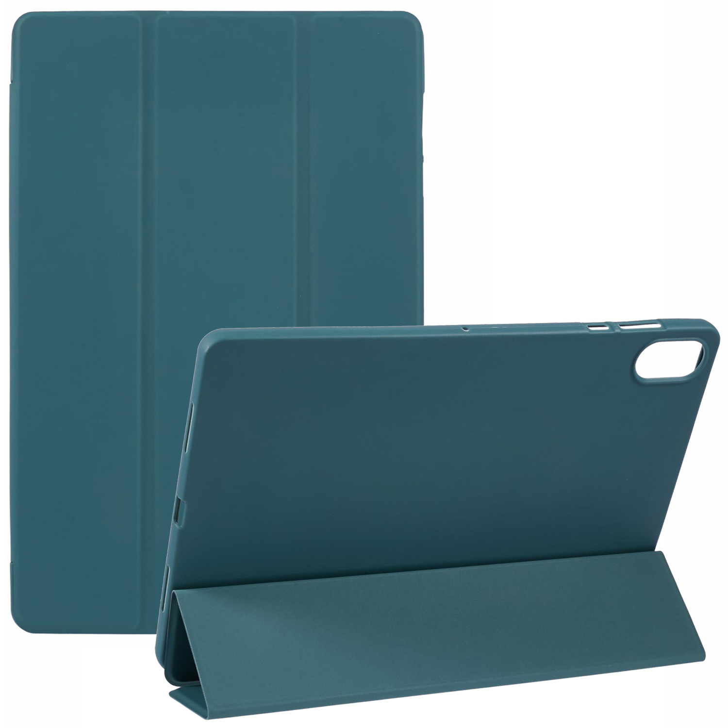 For Honor Pad X8b / Pad X8a Case PU Leather+Silicone Tri-Fold Stand Tablet Cover - Blackish Green