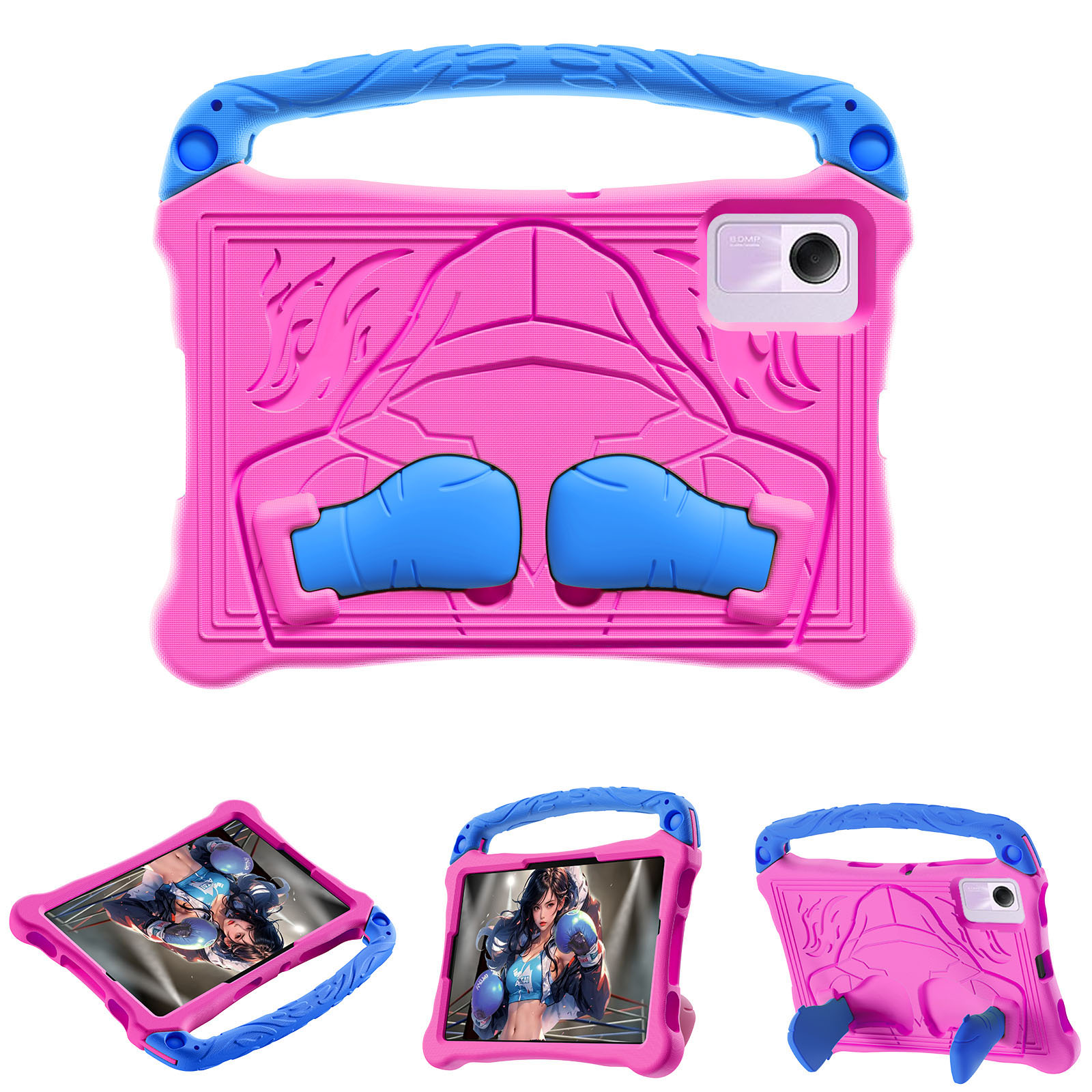 EVA Case For Xiaomi Redmi Pad 2 11  / Pad SE / Pad 6 Pro / Pad 6 / Pad 5 Pro / Pad 5 Boxing Style Tablet Cover with Handle Kickstand - Rose / Blue