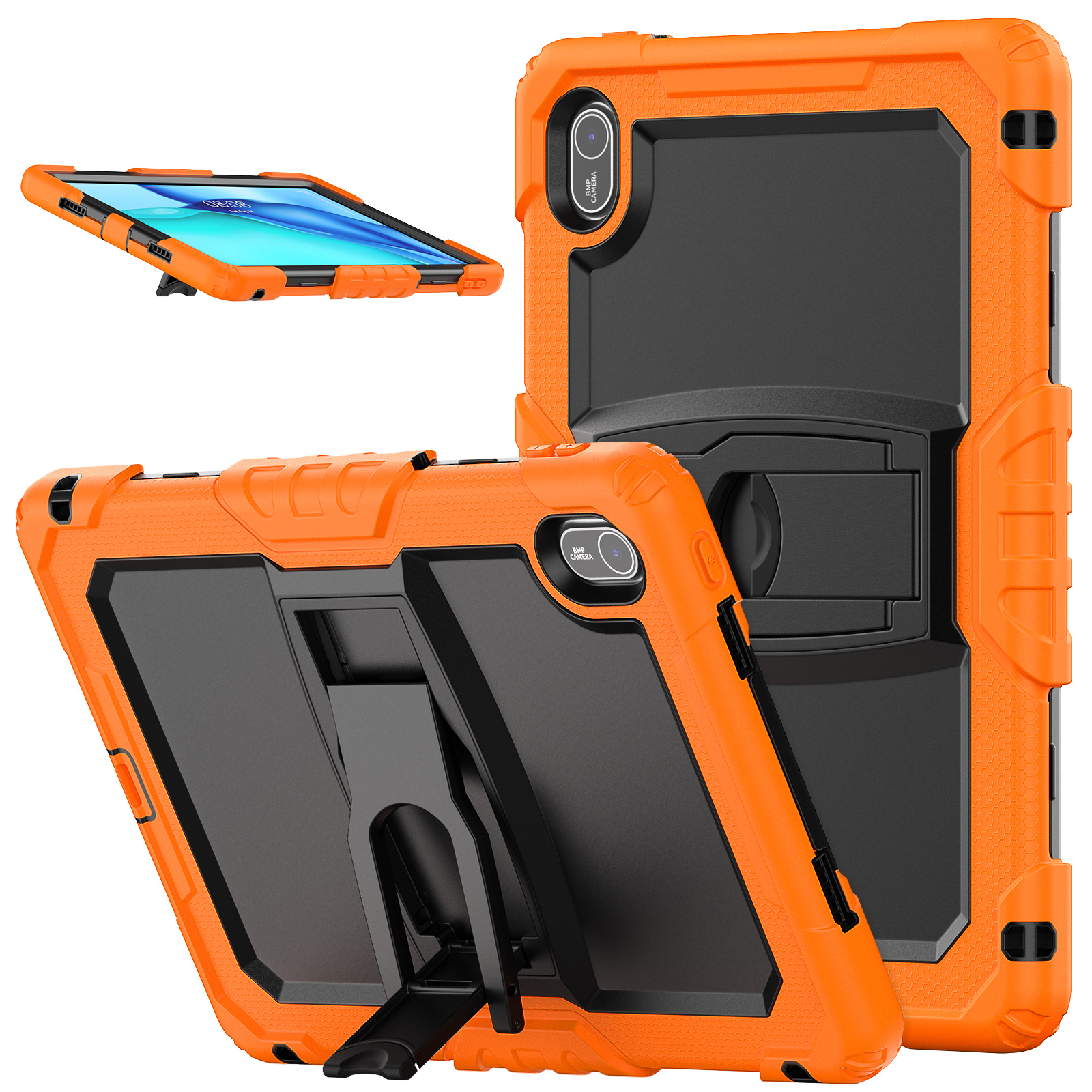 For Huawei MatePad SE 11 Case Kickstand PC + Silicone Shockproof Tablet Cover - Orange