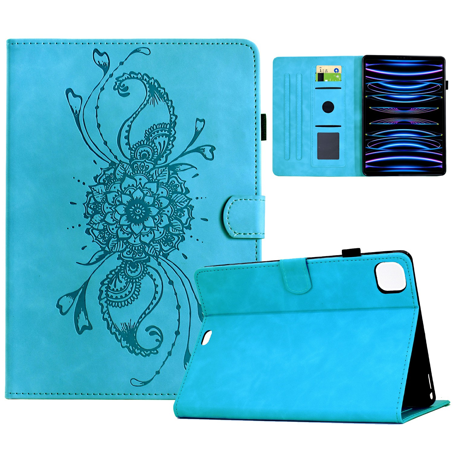 Leather Case For iPad Air 11 (2026) / (2025) / (2024) / Air (2022) / (2020) / Pro 11 (2022) / (2021) / (2020) / (2018) Mandala Tablet Cover with Card 