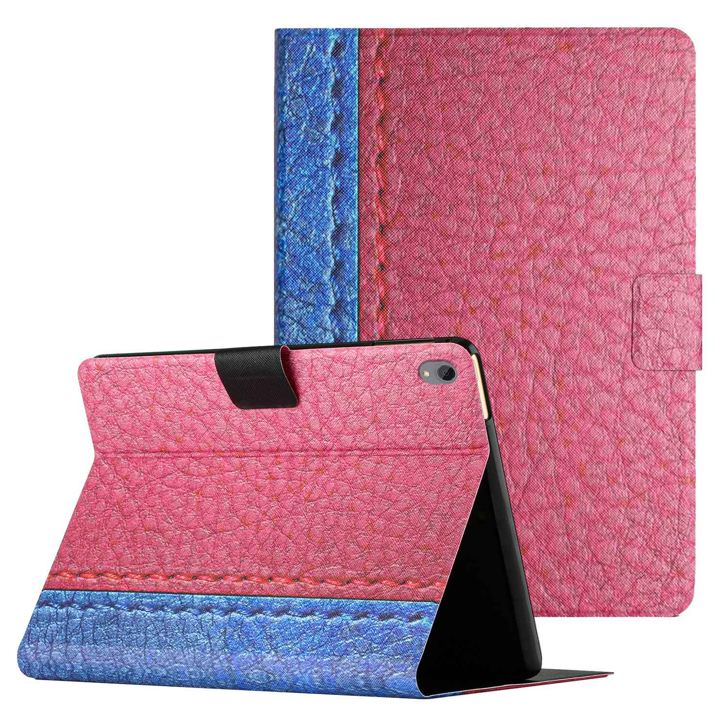 

PU Lederstand Hülle Für Lenovo Tab P11 J606F, Bi-farben-spleißkartenschlitze Schutz Tablettenabdeckung - Rose, Lenovo Tab P11 5G
