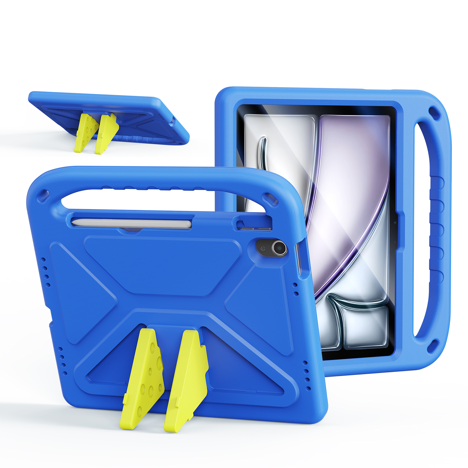 DUX DUCIS For iPad Air 11 (2026) / (2025) / (2024) / Pro 11 (2025) / 11 (2024) Tablet Case with Kickstand  Puff Series EVA Kids Shockproof Cover - Blu