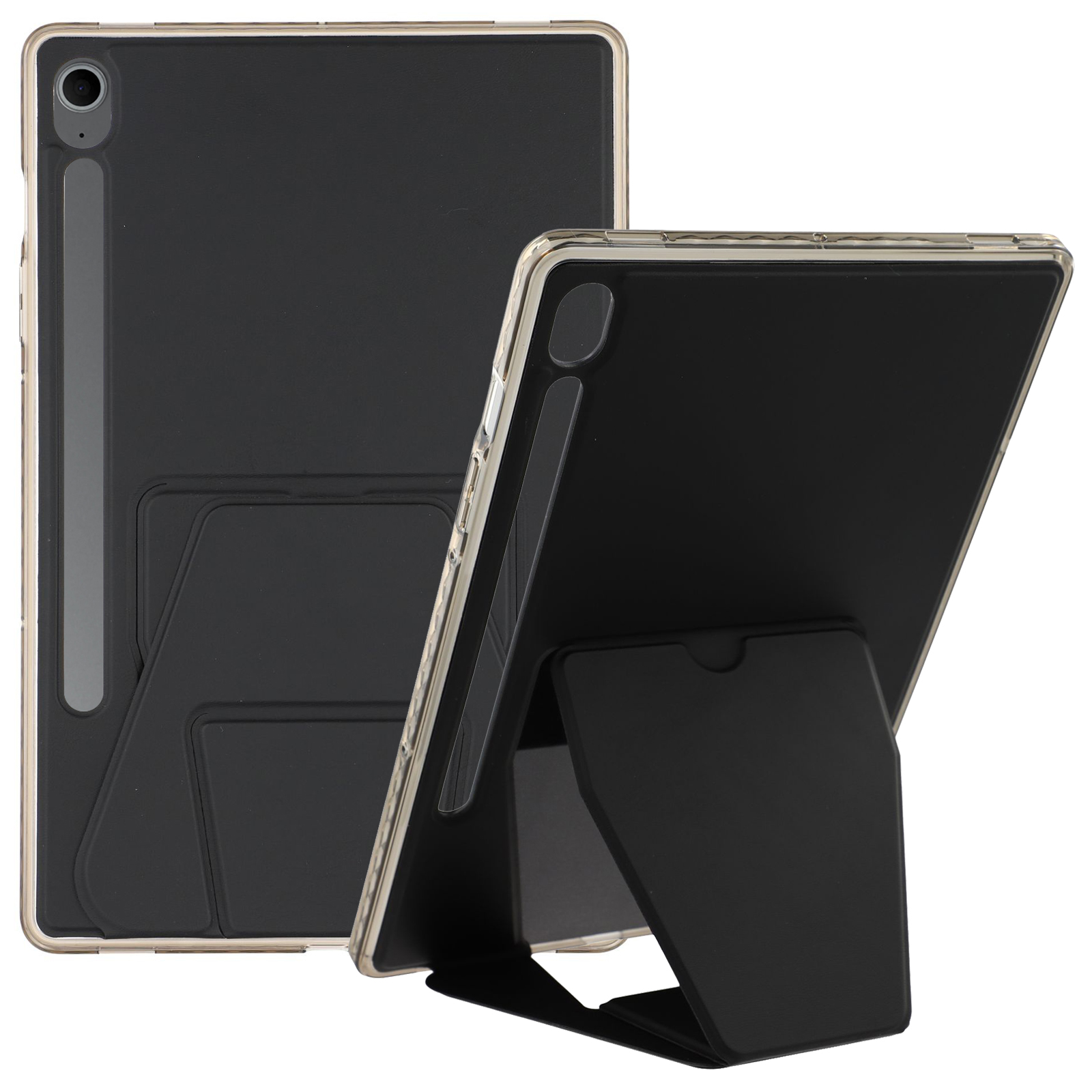 Tablet Case For Samsung Galaxy Tab S10 Lite / S10 FE / S9 FE / S9 TPU PU Leather Kickstand Cover - Black