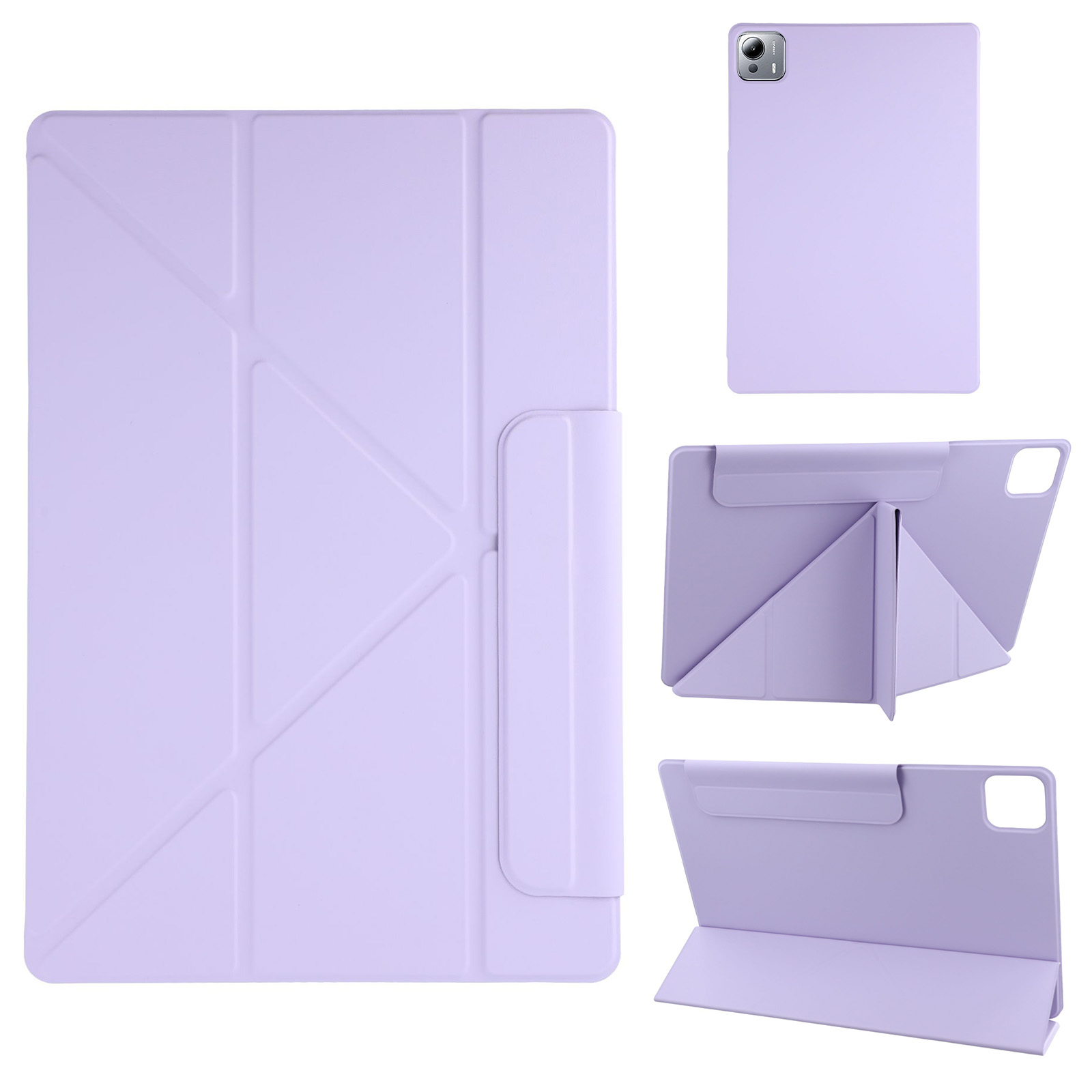 For Xiaomi Pad 7 Ultra Case PC + PU Leather Origami Stand Magnetic Tablet Cover - Purple