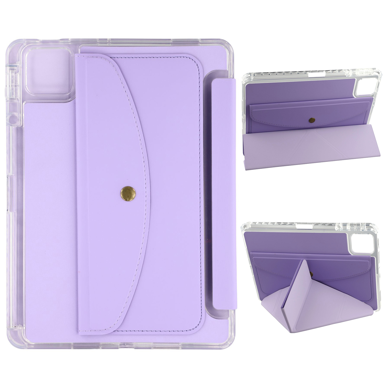For Xiaomi Pad 7 / Pad 7 Pro Case Origami Stand Wallet PU Leather Tablet Cover with Pencil Slot - Purple