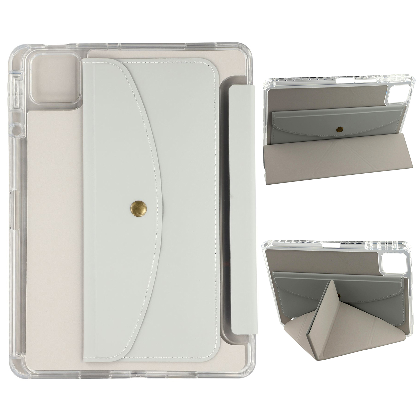 For Xiaomi Pad 7 / Pad 7 Pro Case Origami Stand Wallet PU Leather Tablet Cover with Pencil Slot - Grey