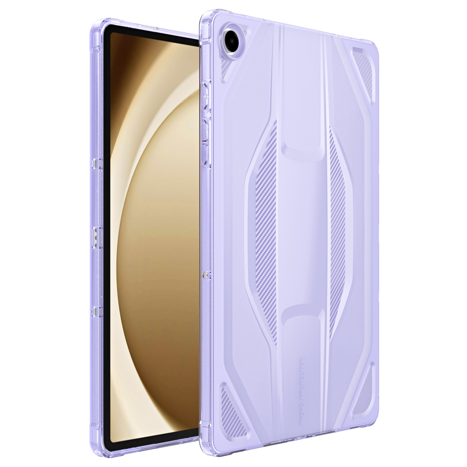 For Samsung Galaxy Tab A9 Case Anti Drop Clear TPU Tablet Cover - Transparent Purple