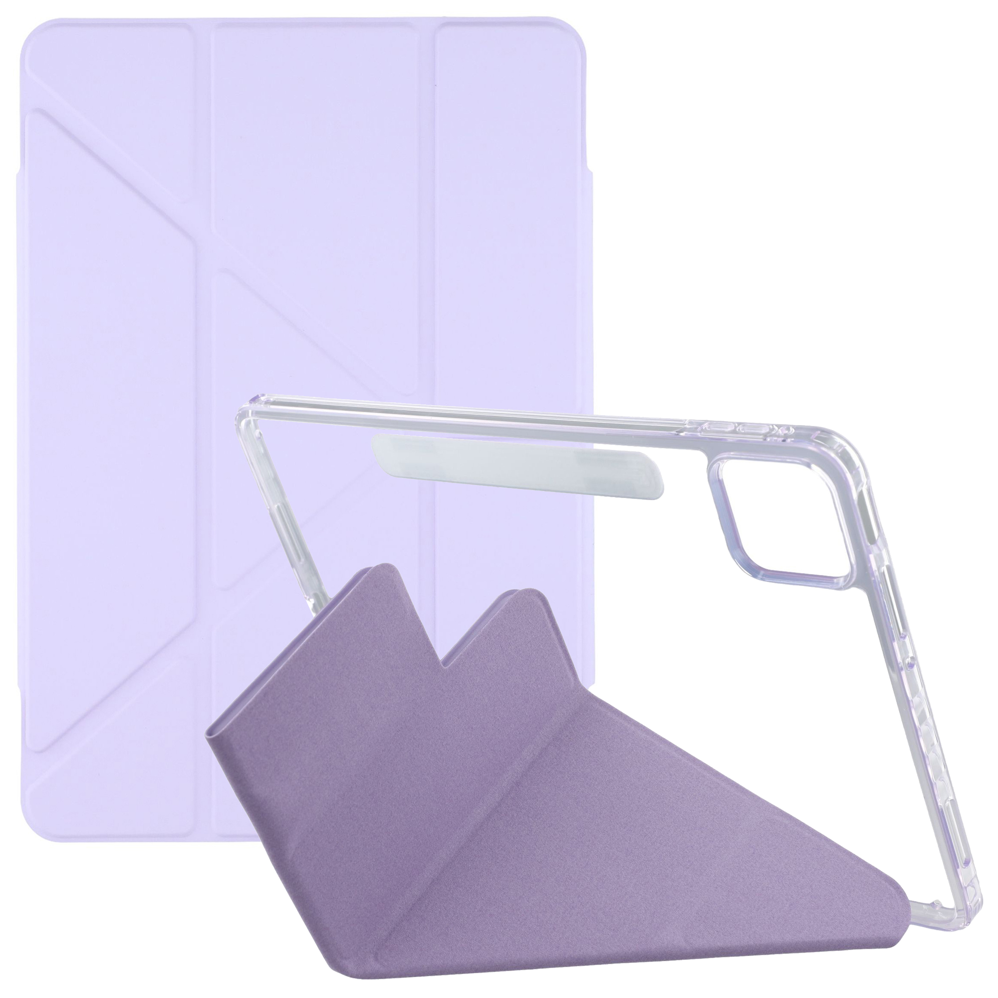 For Xiaomi Poco Pad X1 / Pad 8 Pro / Pad 8 / Pad 7 Pro / Pad 7 Case Magnetic Dual Clasp PU TPU Acrylic Origami Stand Tablet Cover - Purple