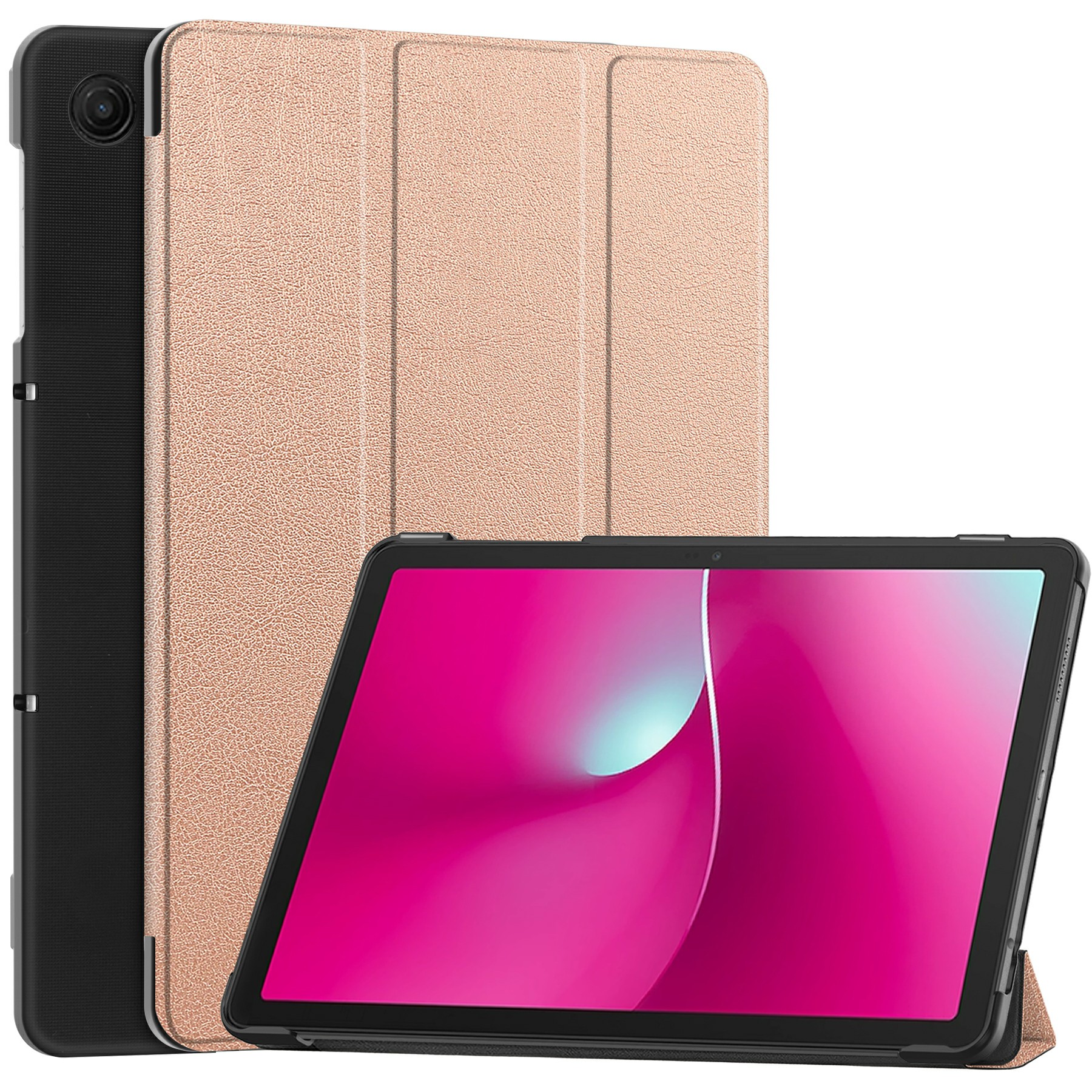 For T-Mobile REVVL Tab 2 (2025) Case Anti-Drop Leather Stand Tablet Cover - Rose Gold