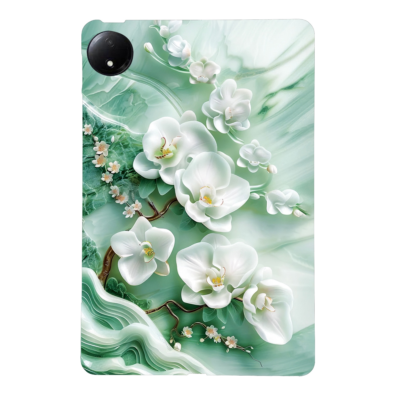 For Xiaomi Redmi Pad SE 4G 8.7 inch Case Pattern Printing Slim Soft TPU Tablet Cover - Jade Flower