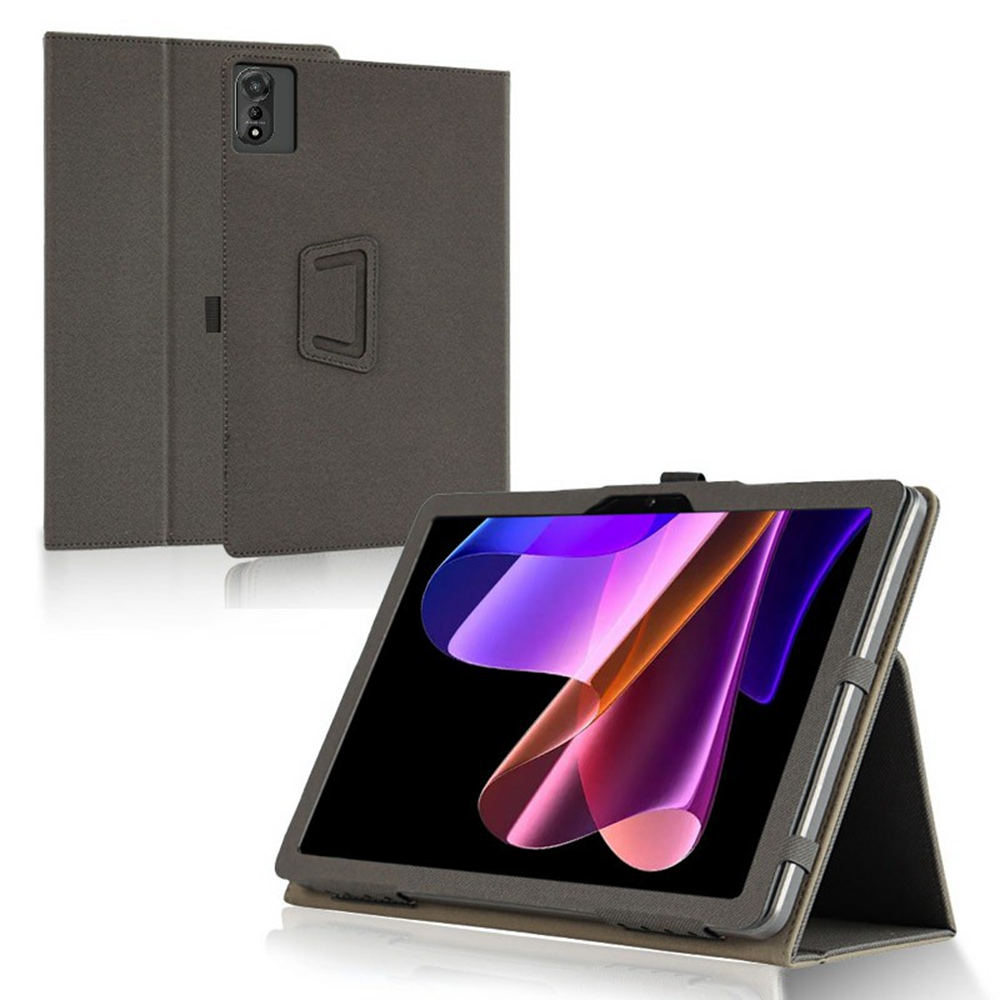 For Blackview Mega 2 Tablet Case Skin-touch PU Leather Cover with Folding Stand - Black