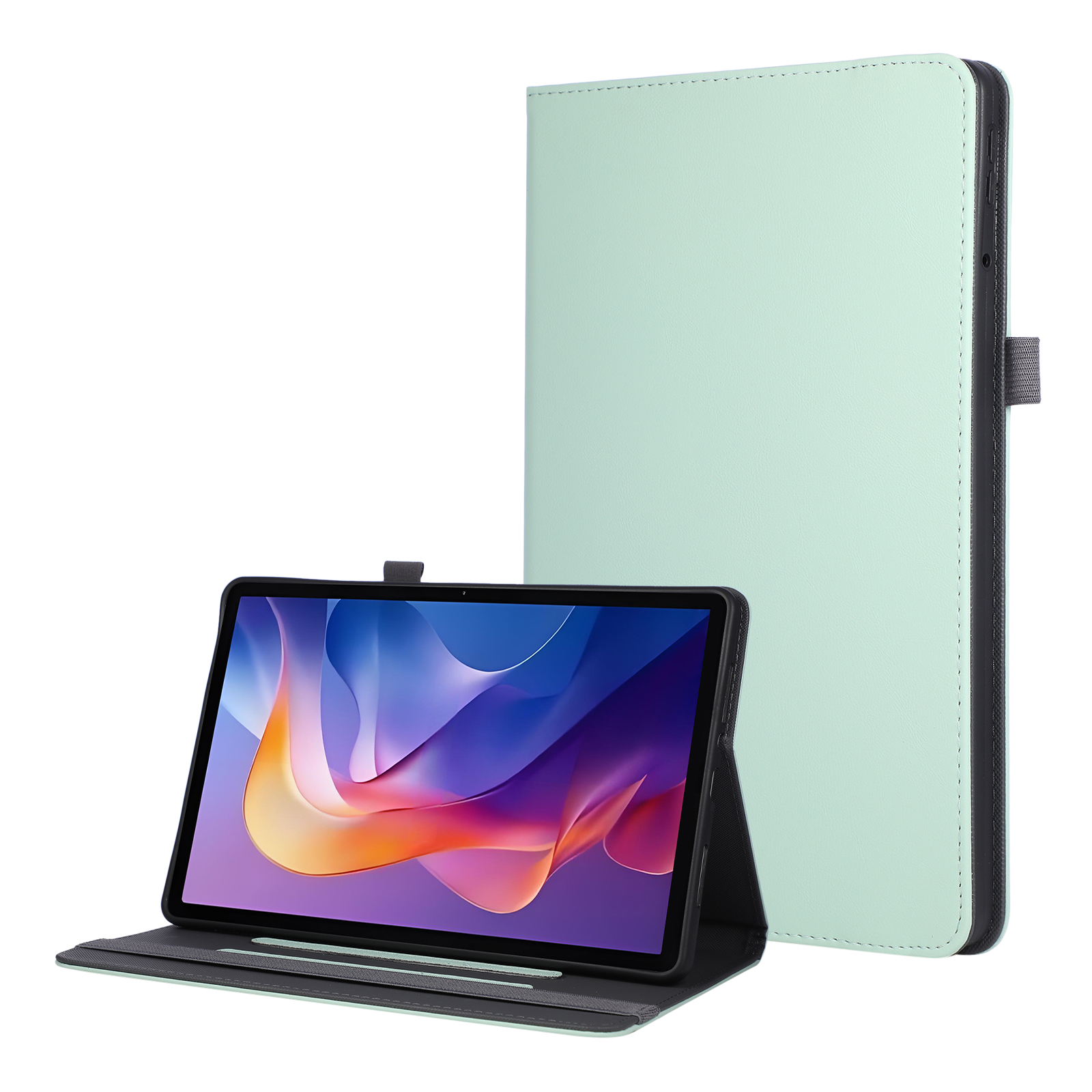 For Xiaomi Redmi Pad 2 11 Case Foldable Stand Leather Tablet Cover with Handheld Wristband - Green