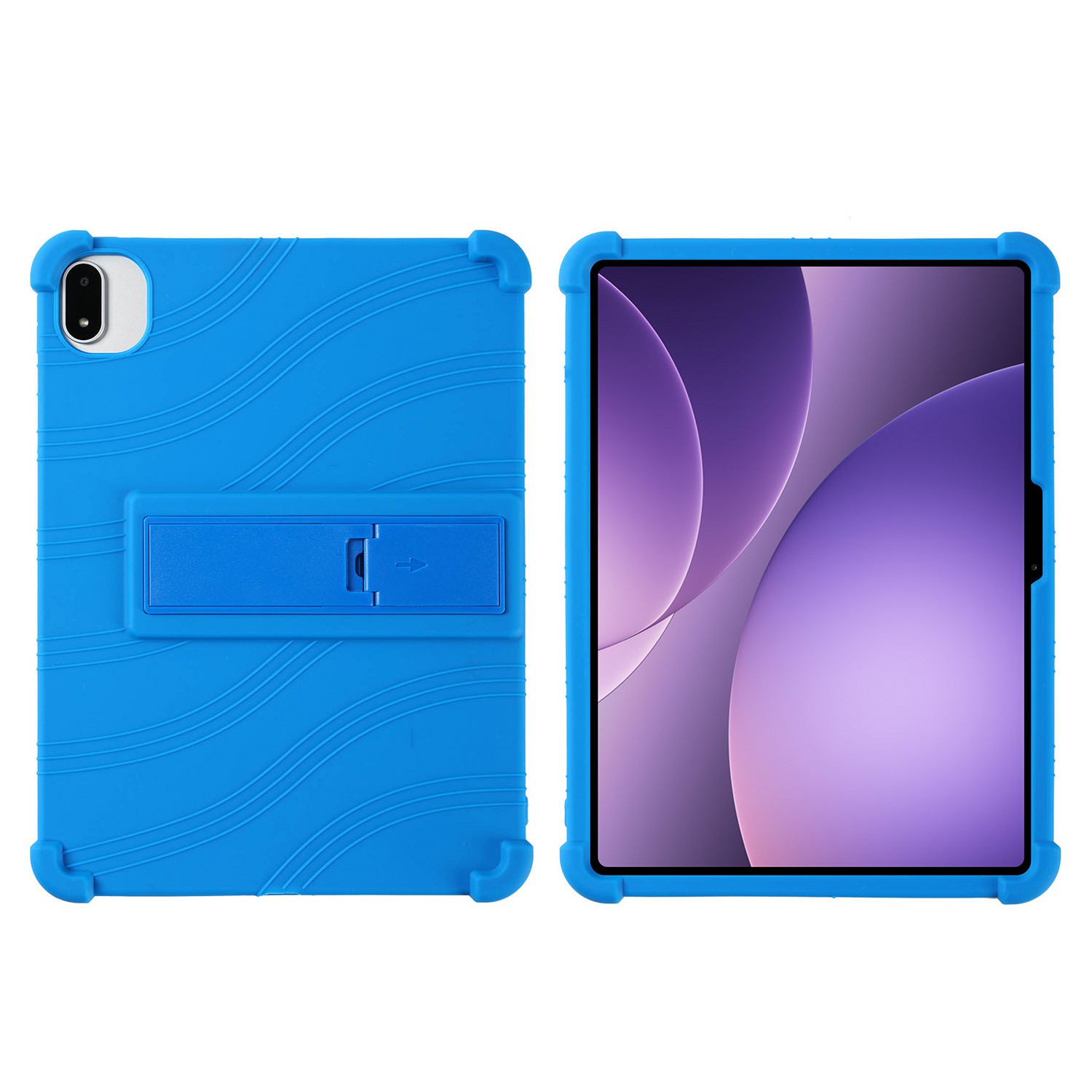 For Oppo Pad 5 / vivo Pad5e Case Adjustable Kickstand Silicone Tablet Protective Cover - Dark Blue