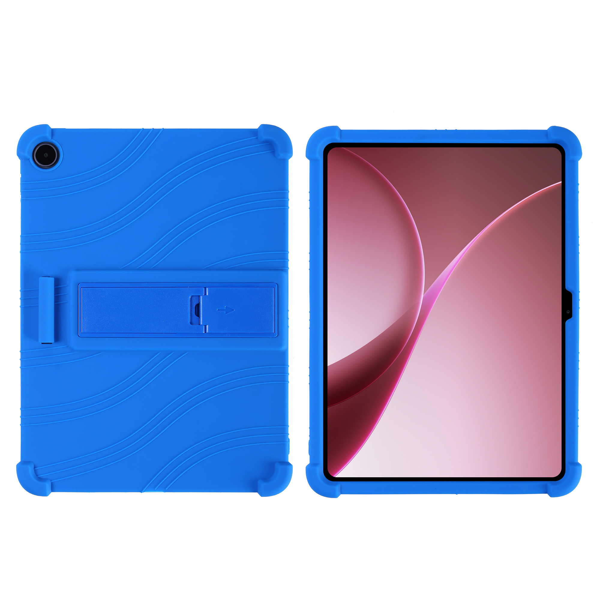 Tablet Case For Oppo Pad Air5  /  OnePlus Pad Go 2 Adjustable Kickstand Silicone Tablet Protective Cover - Dark Blue