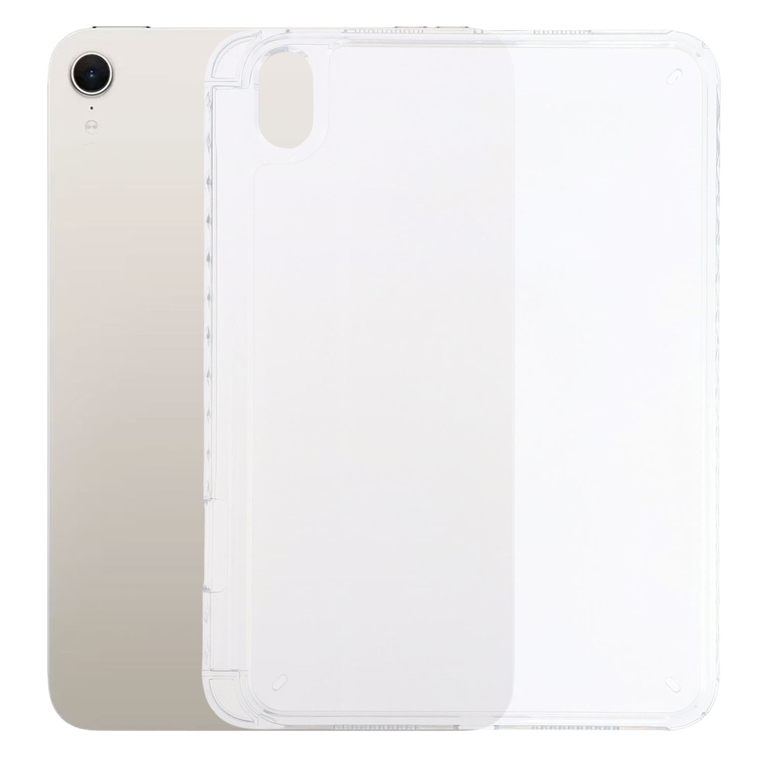 Tablet Case for iPad mini (2024)  /  (2021) Clear Crystal Cover with Pencil Slot Shockproof TPC + PC Shell - Transparent
