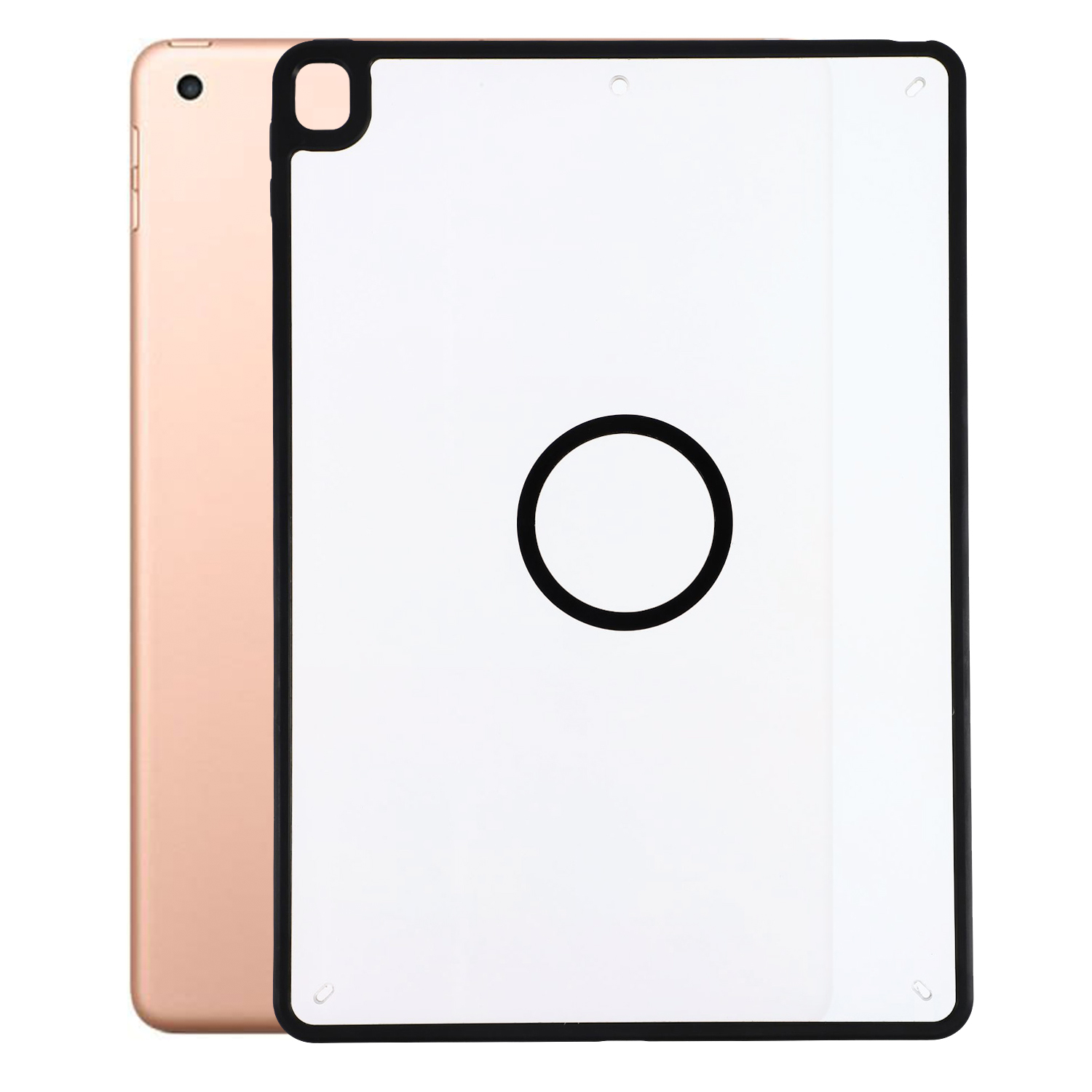 Magnetic Case for iPad 10.2 (2021)  /  (2020)  /  (2019) Solid Color Frame Matte Transparent Back Panel  TPU + PC Cover - Transparent