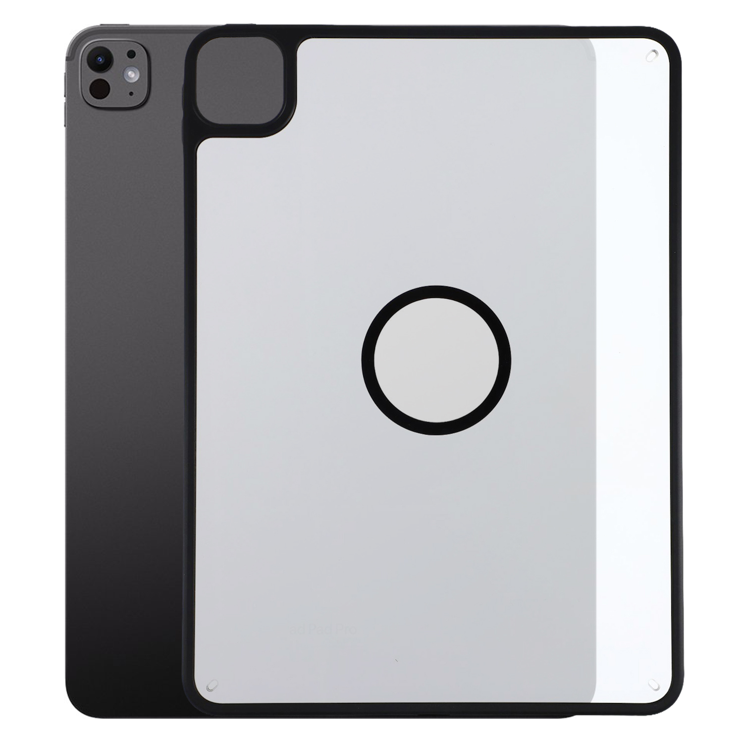 Magnetic Case for iPad Pro 11 (2025)  /  (2024) Solid Color Frame Matte Transparent Back Panel TPU + PC Cover - Transparent