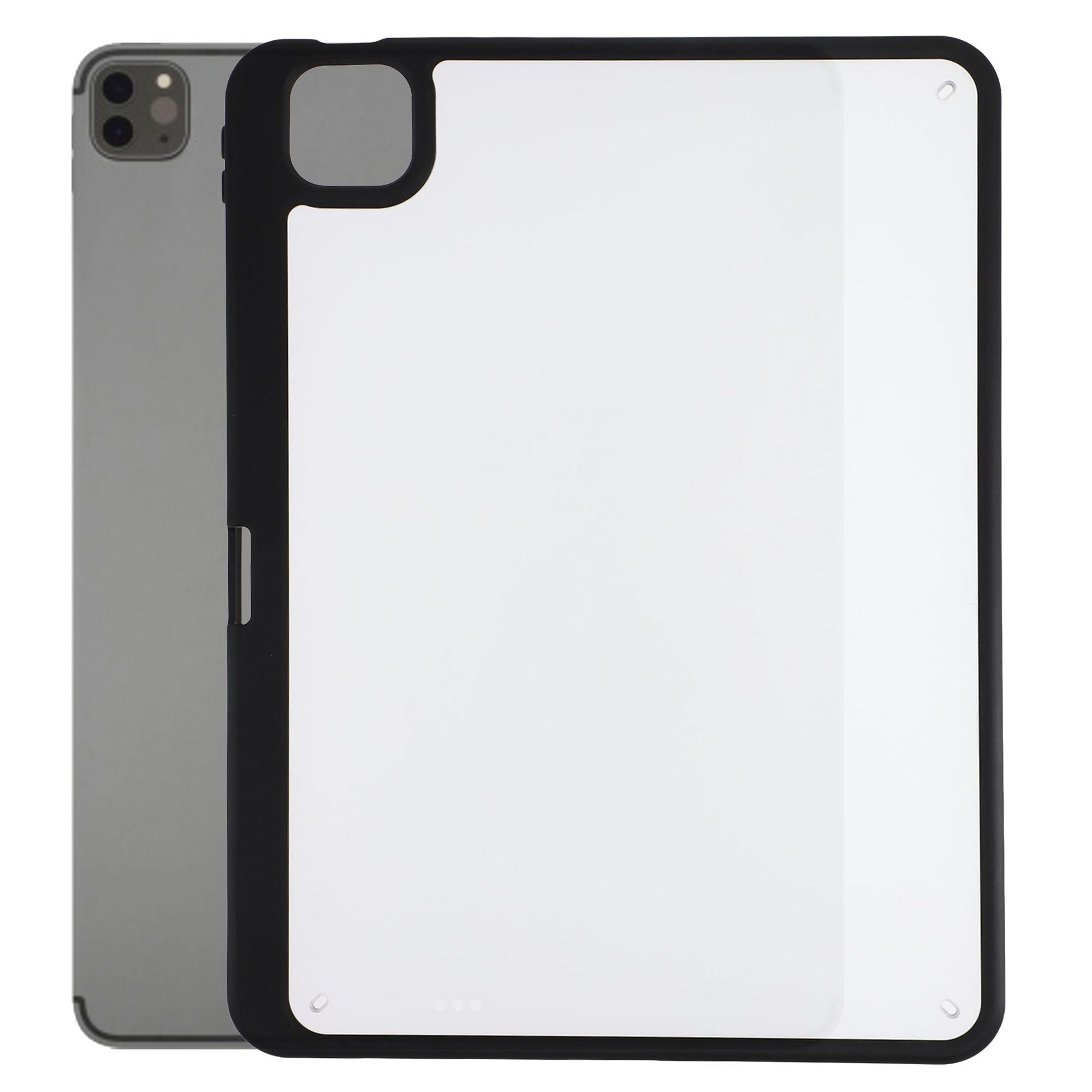 Case for iPad Air 13 (2025) / (2024) / iPad Pro 12.9 (2022) / (2021) / (2020) / (2018) Matte PC + TPU Protective Cover with Pencil Holder - Matte Blac