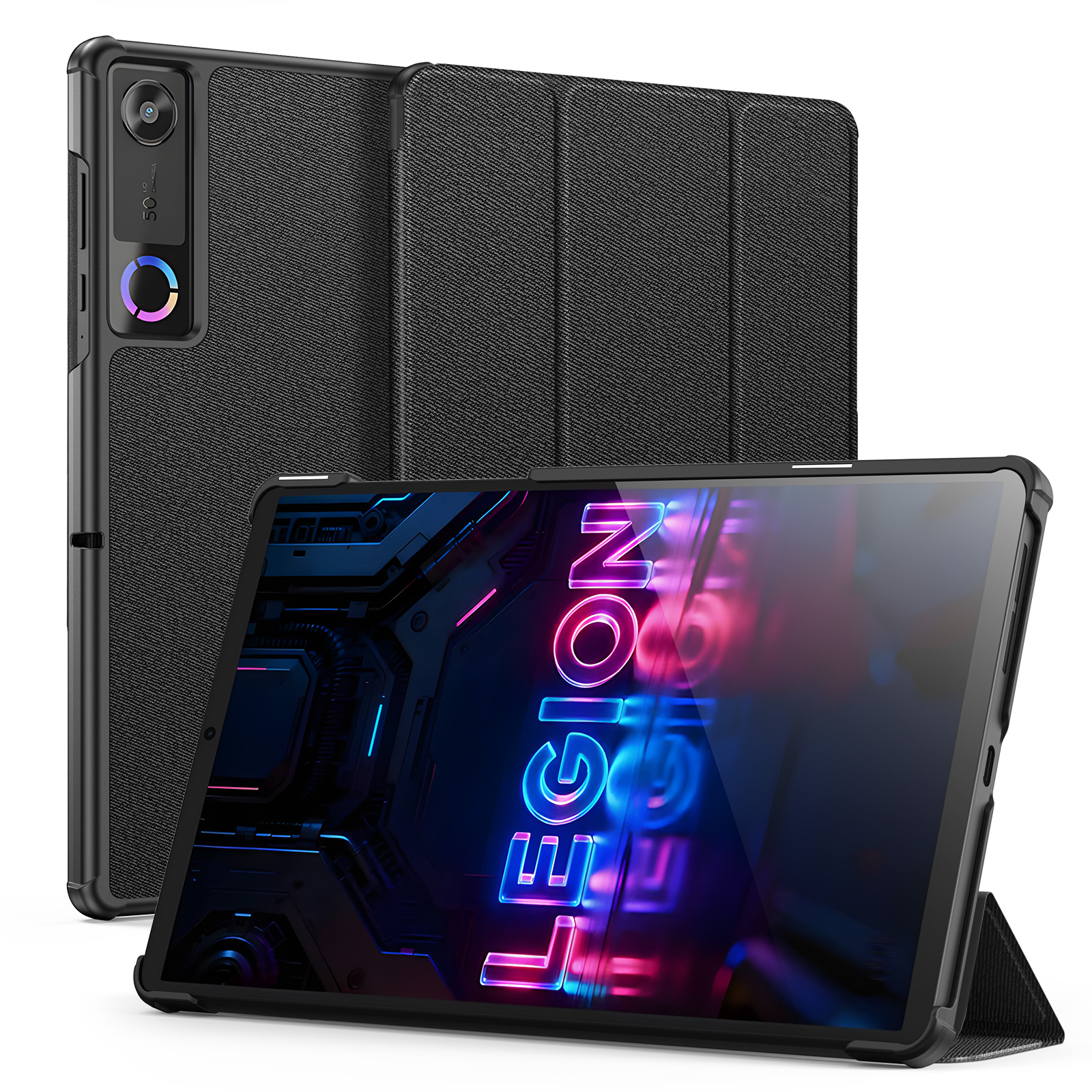 Dux Ducis for Lenovo Legion Y700 (Gen 5) Case DUX DUCIS Domo Series Tri-fold Stand PU Leather Tablet Cover - Black