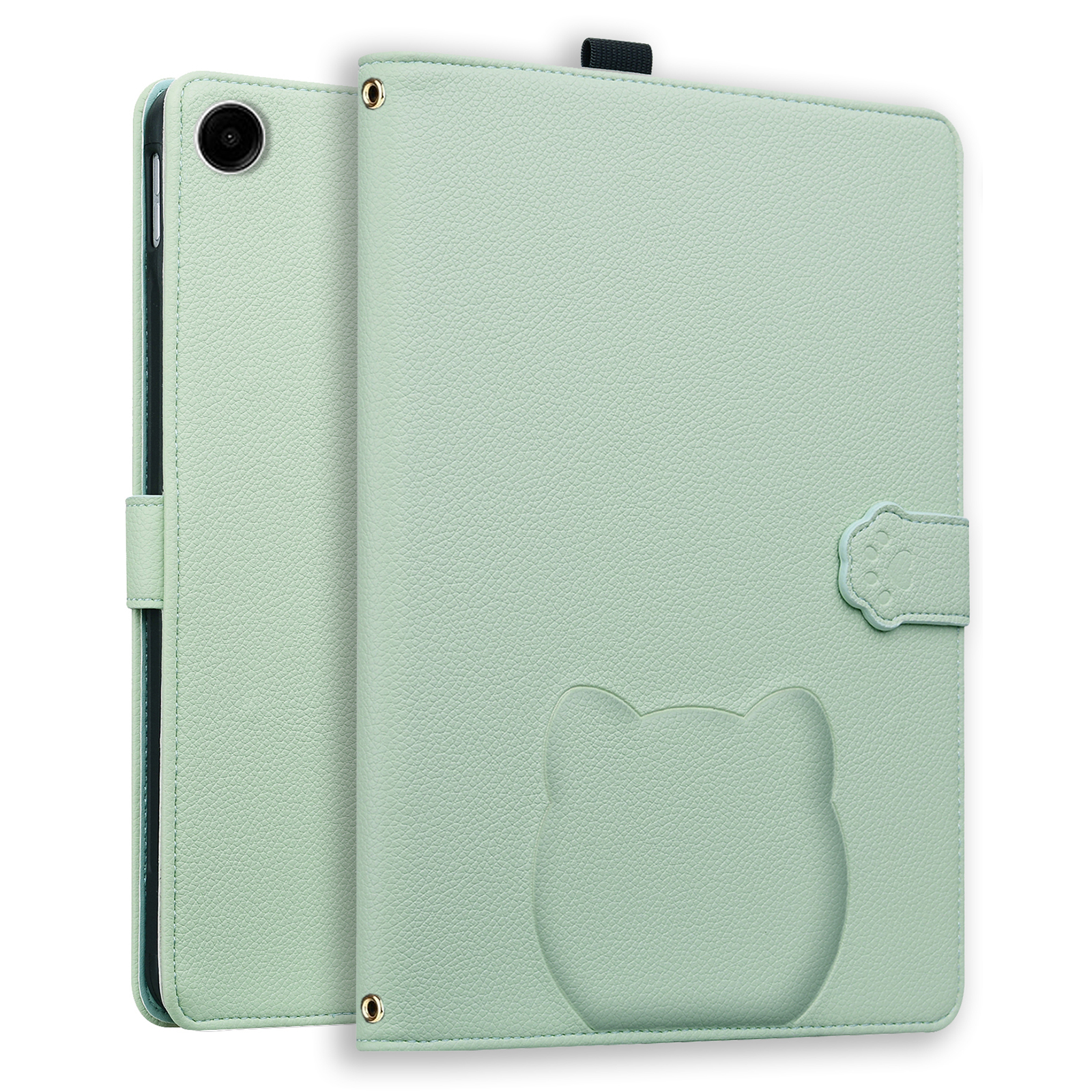 For Xiaomi Redmi Pad 2 9.7 / Pad 2 SE Wallet Case Leather Stand Table Cover with Stylus Holder, 3D Effect Cat Pattern - Green