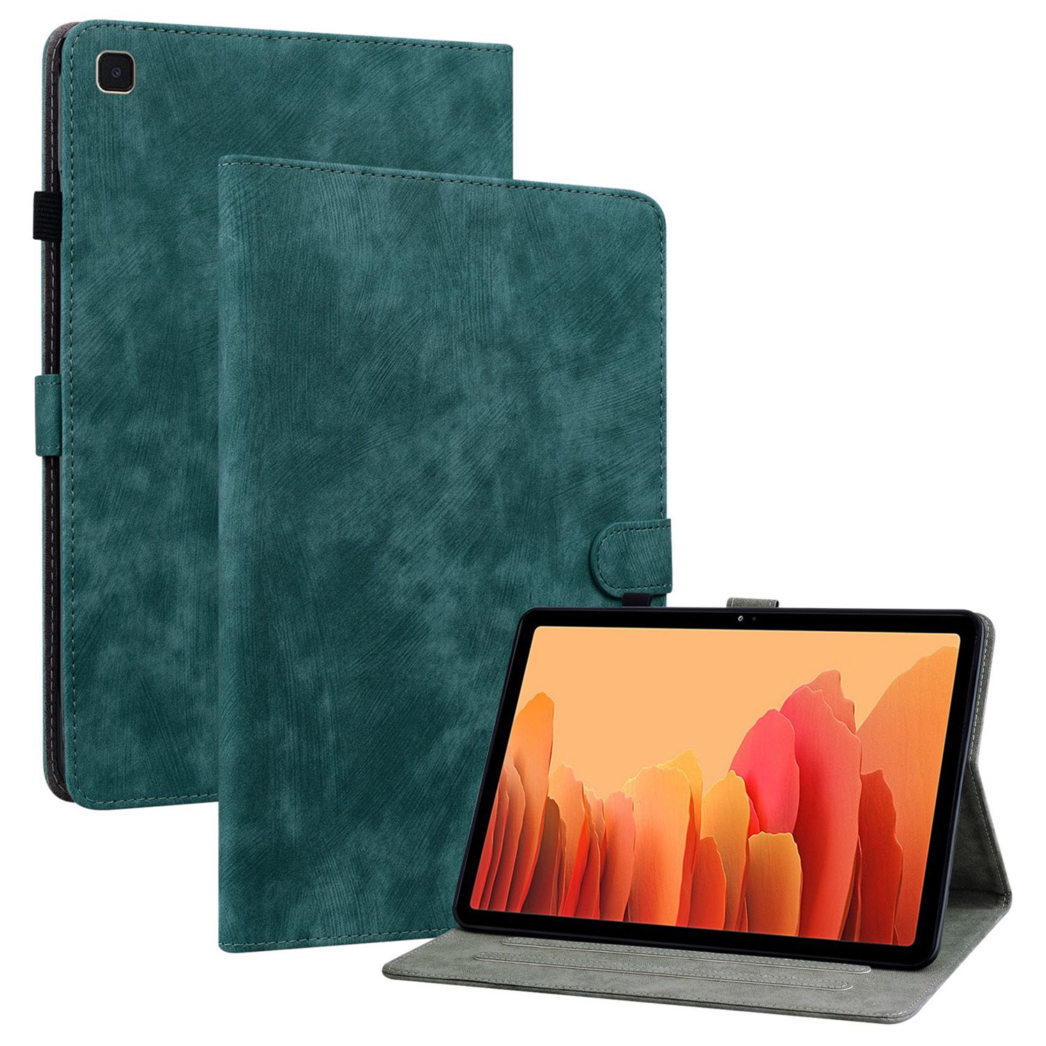 

Для Samsung Galaxy Tab A7 10.4 (2020) Симпатичный Тигровый Паттерн. / Карточный Слот TPU+PU Кожаная Крышка Shock -resean Pablet Support Auto Wake Wake / Спать - Зеленый, Galaxy Tab A7 10.4 (2020)