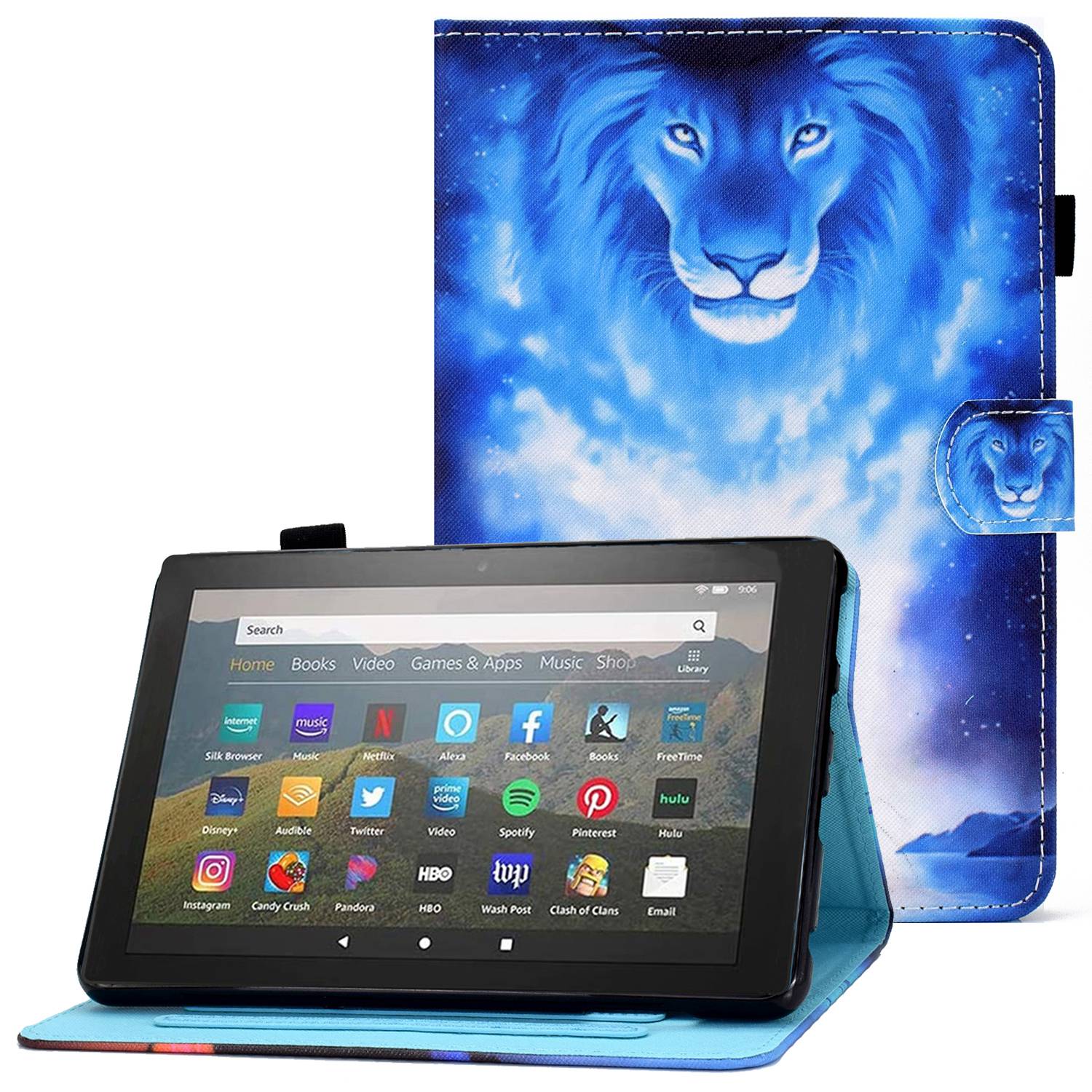 

Stichmuster -drucktablet -hülle Für Amazon Fire 7 (2022), Stand -karten -slots Stoßdichter Deckung - Löwe, Amazon Fire 7 (2022)