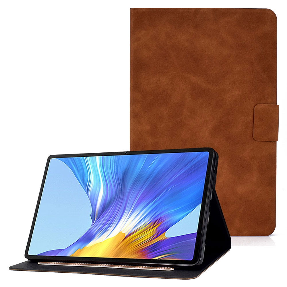 For Huawei MatePad 10.4 (2020)   (2022)     Honor V6 Cowhide Texture PU Leather Magnetic Case Full Body Protection Solid Color Stand Shell with Card S