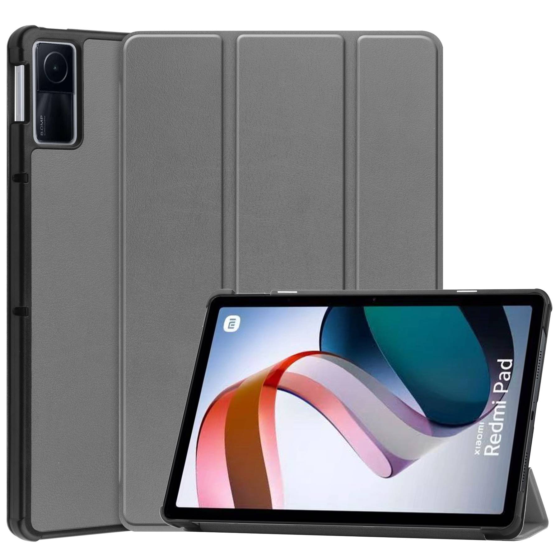 

Für Xiaomi Redmi Pad PU Leder Trifold Stand Cover Auto Sleep / Wake -schutzhülle - Grau, Xiaomi Redmi Pad
