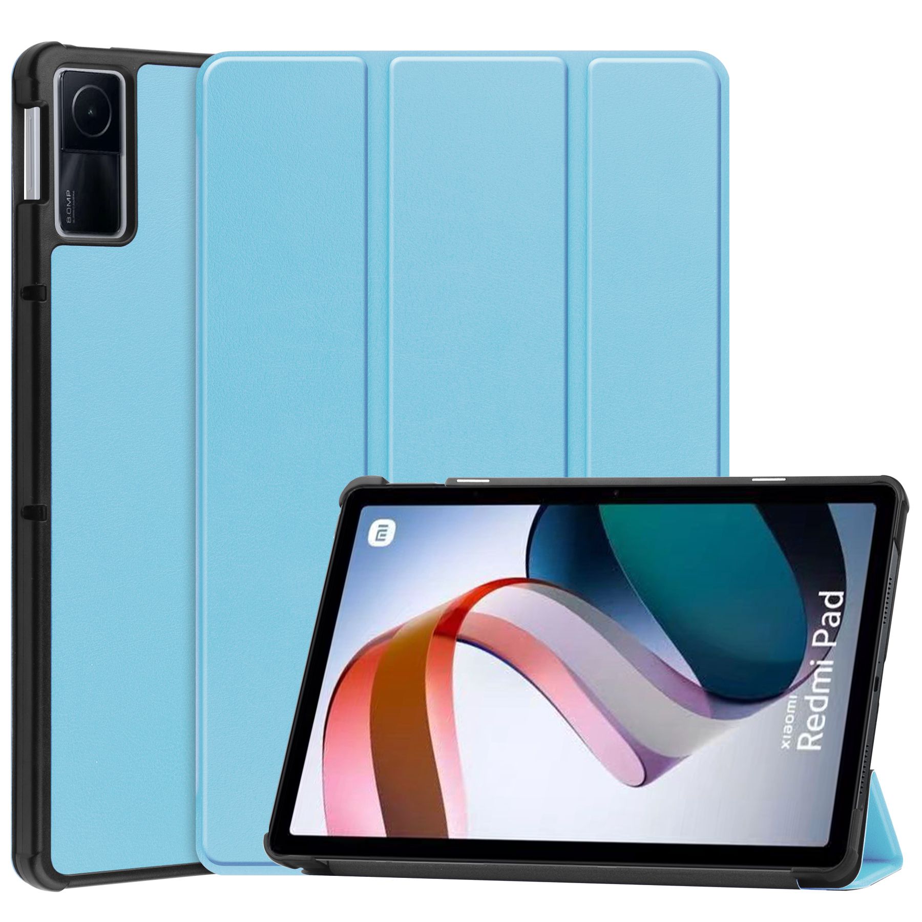 

Für Xiaomi Redmi Pad PU Leder Trifold Stand Cover Auto Sleep / Wake -schutzhülle - Himmelblau, Xiaomi Redmi Pad