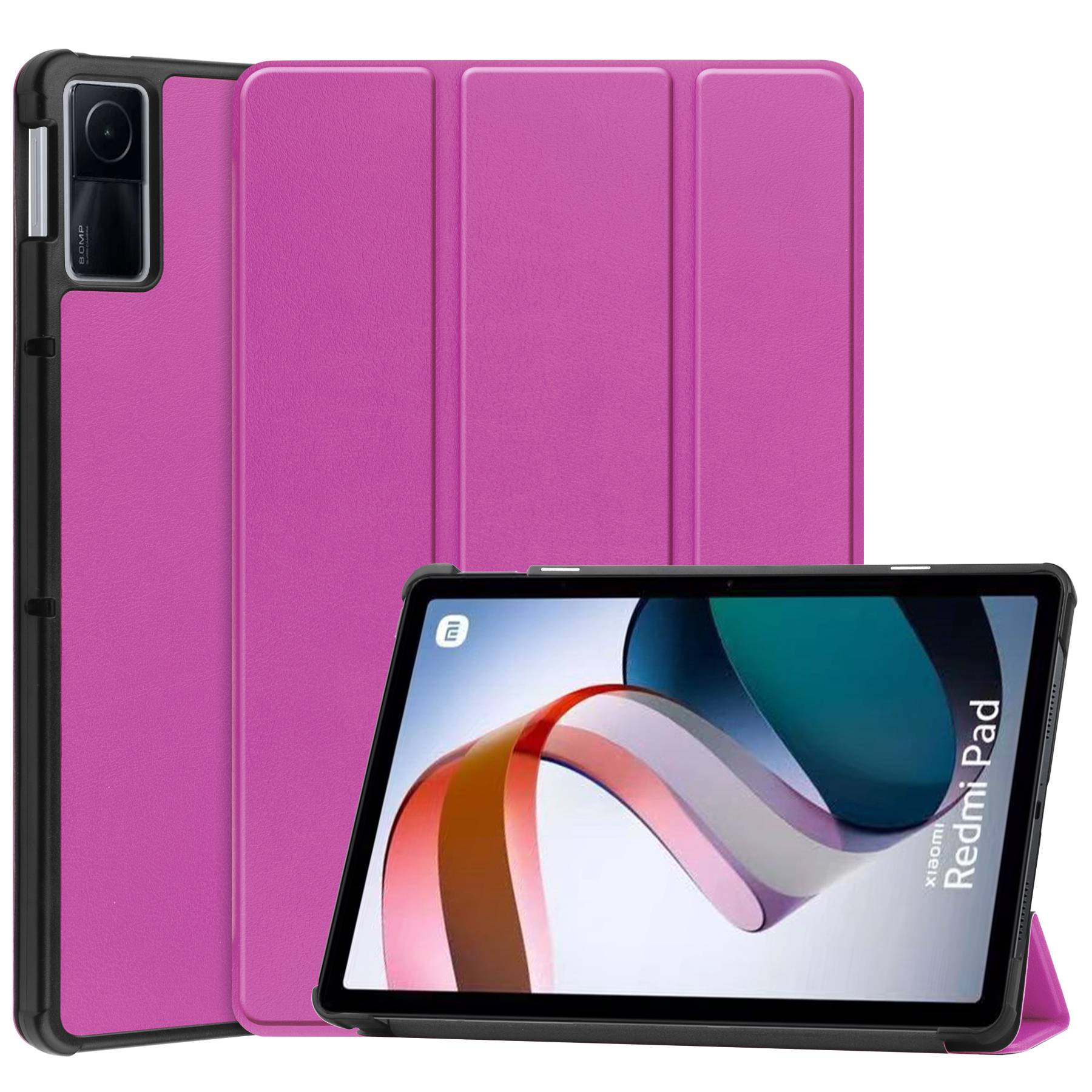 

Für Xiaomi Redmi Pad PU Leder Trifold Stand Cover Auto Sleep / Wake -schutzhülle - Violett, Xiaomi Redmi Pad